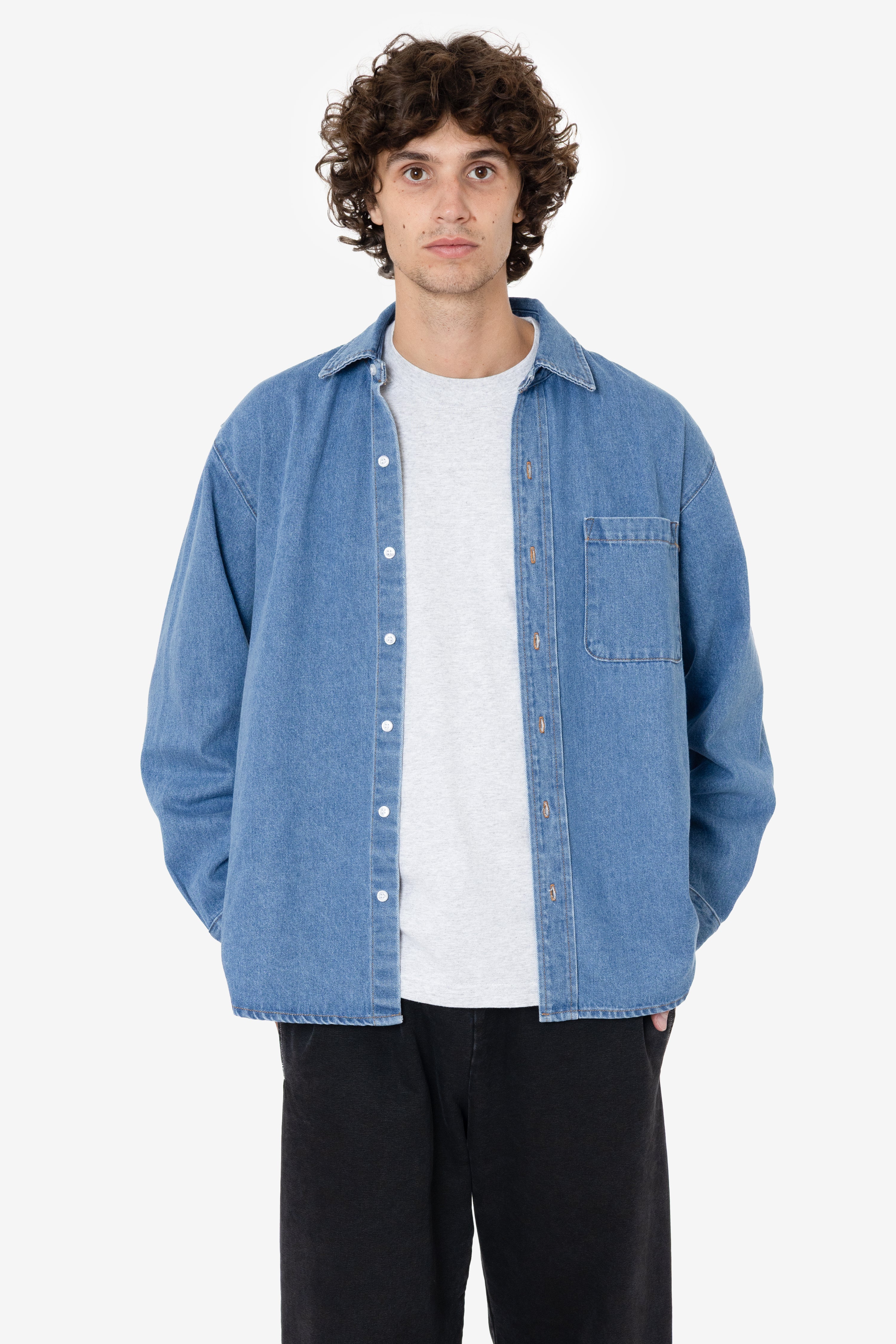RDNM402 - 10oz Denim Classic Long Sleeve Shirt – Los Angeles Apparel