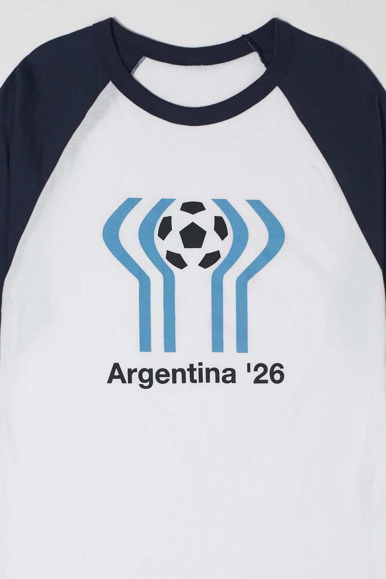 White/Navy Argentina Raglan