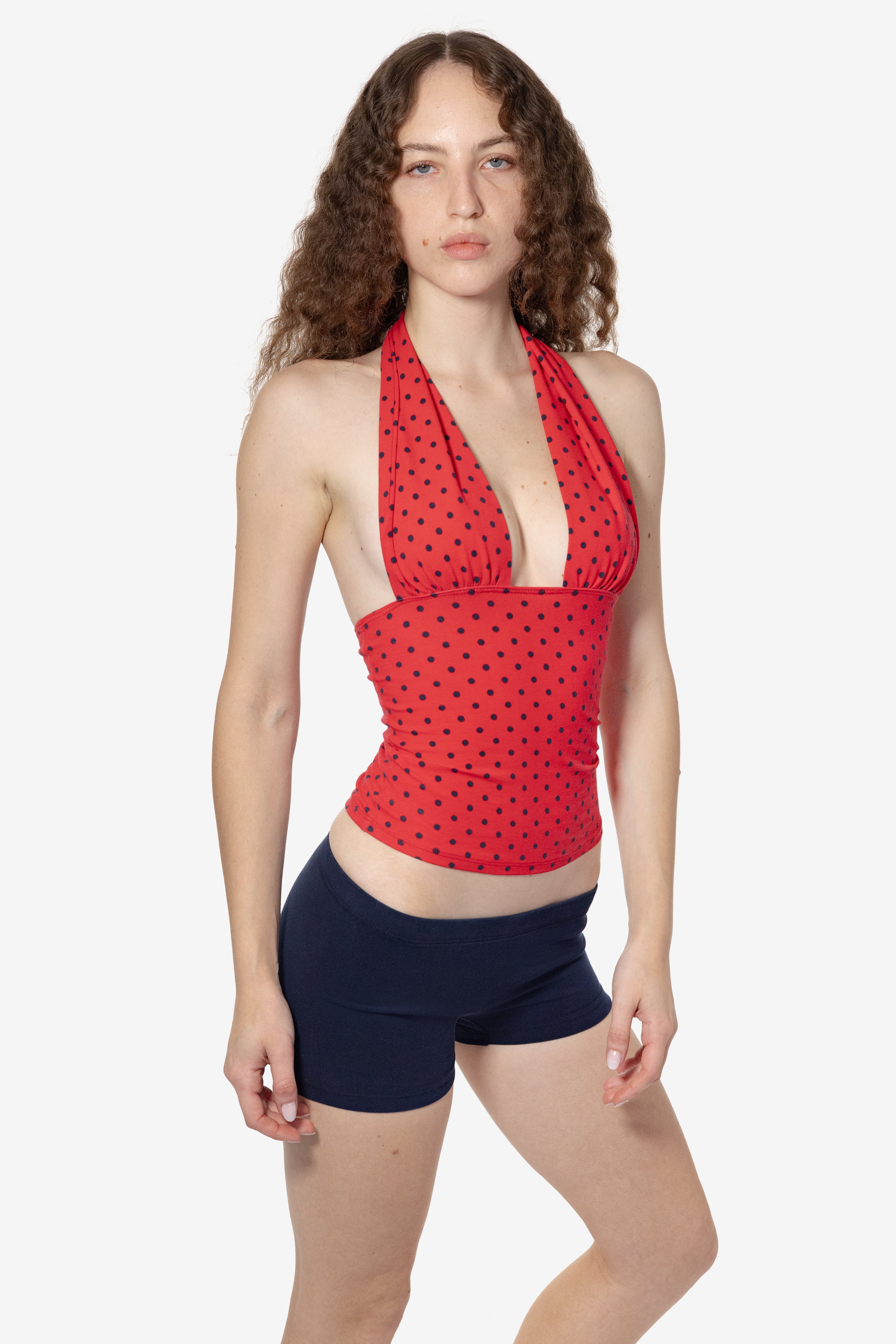 83853P - Cotton Spandex Printed Ruched Halter Top – Los Angeles