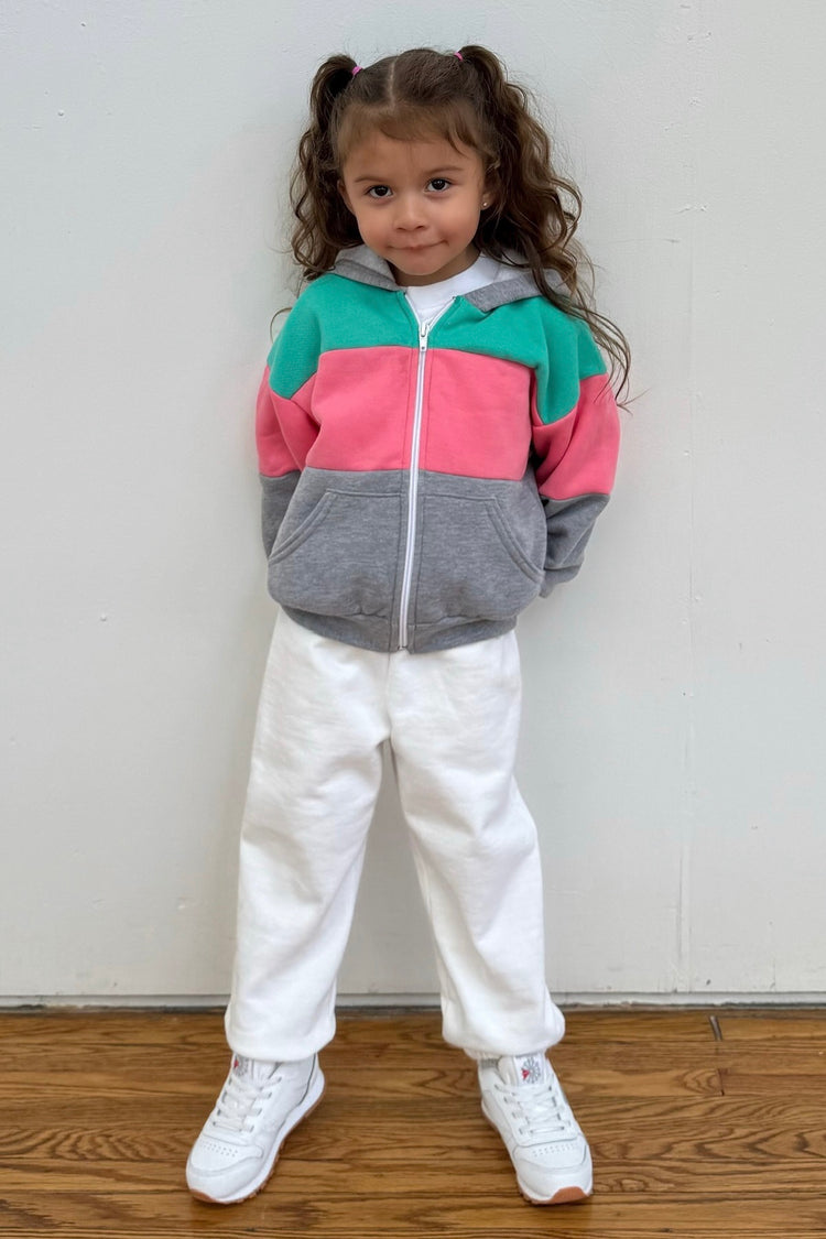 F1097CB - Kids Flex Fleece Color Block Zip Hoodie