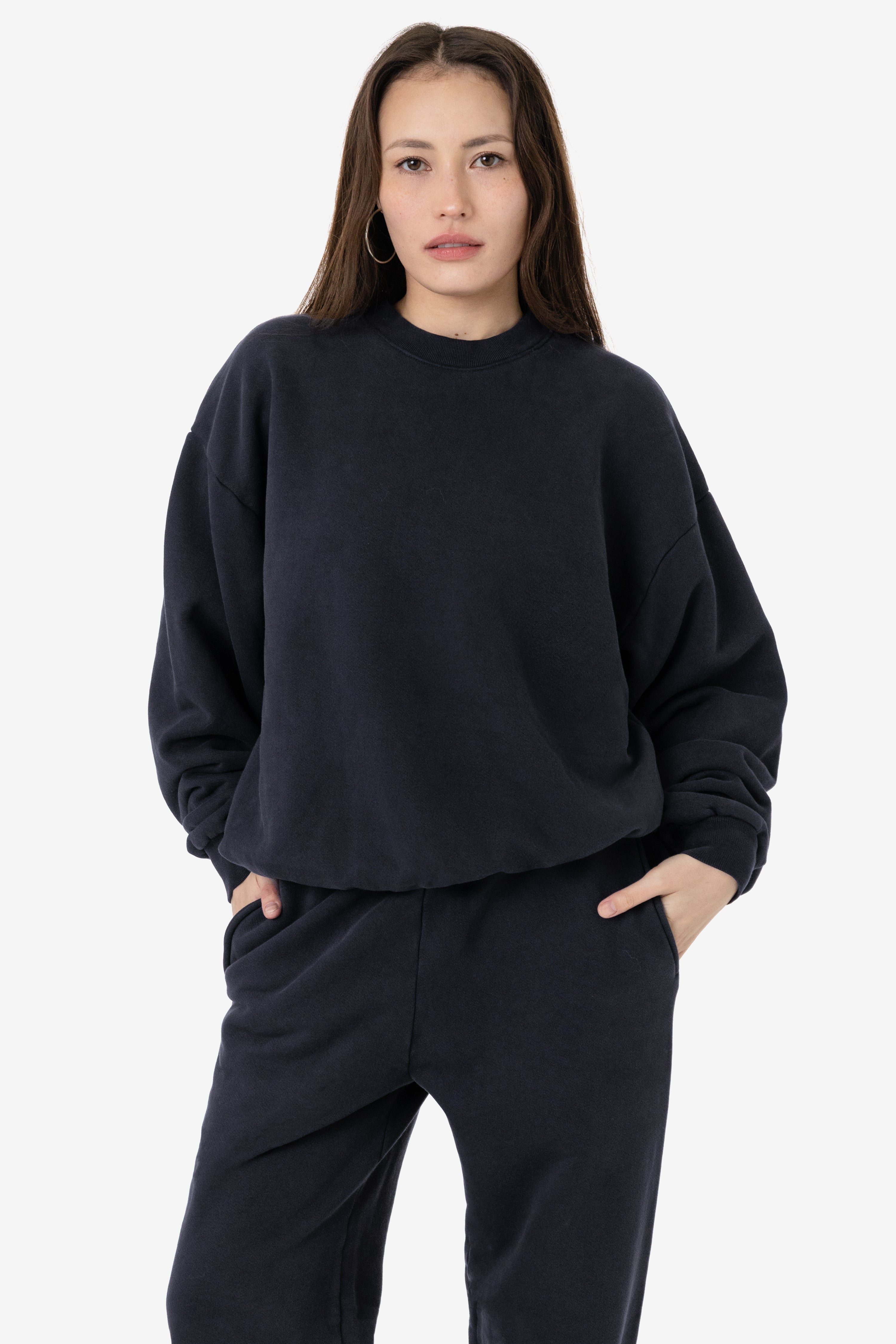 PLU07GD - 16oz. Garment Dye Plush Fleece Pullover Crewneck Sweatshirt