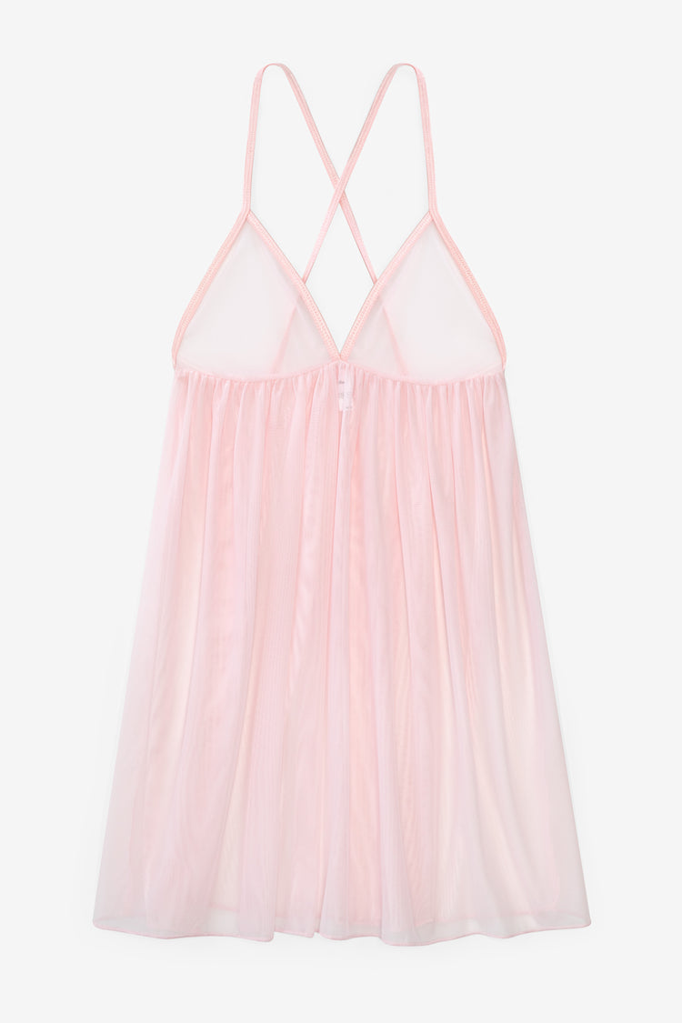 RNS3692 - Micro Mesh Crossback Babydoll Dress