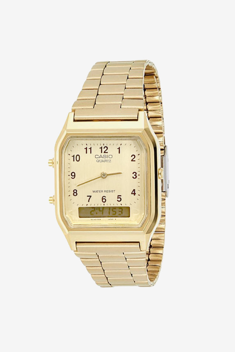 WCHAMSIO - Men's Casio Classic Gold Watch