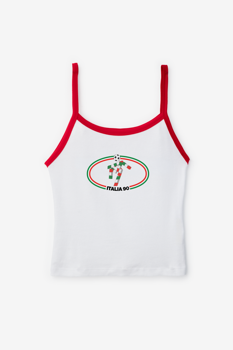 Italy Cami White/Red