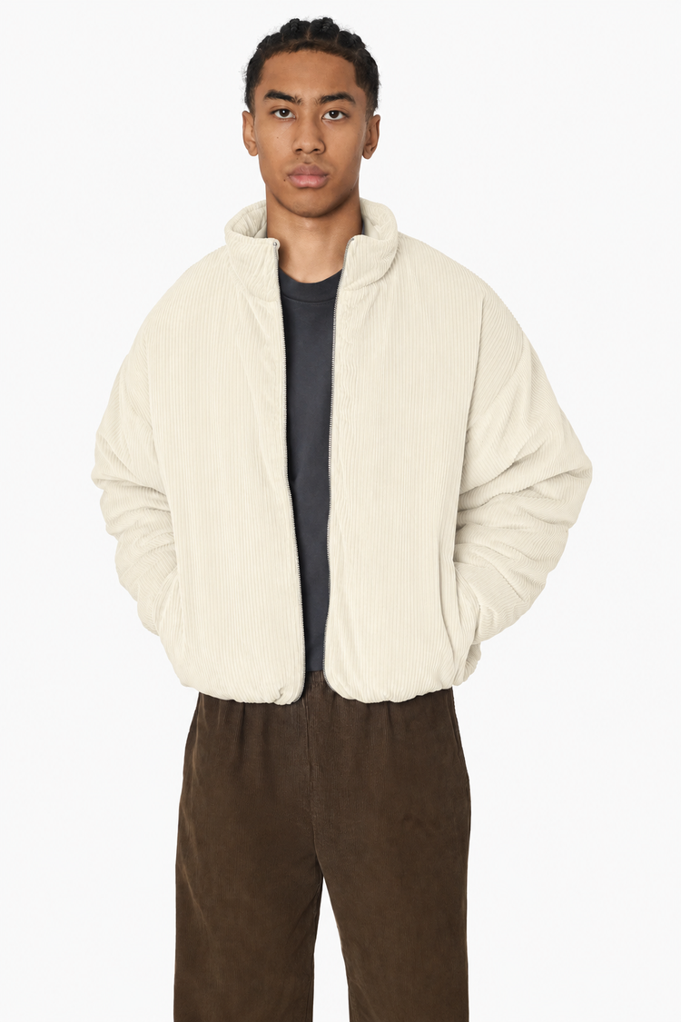 CD410PD - Corduroy Puffy Zip Up Jacket