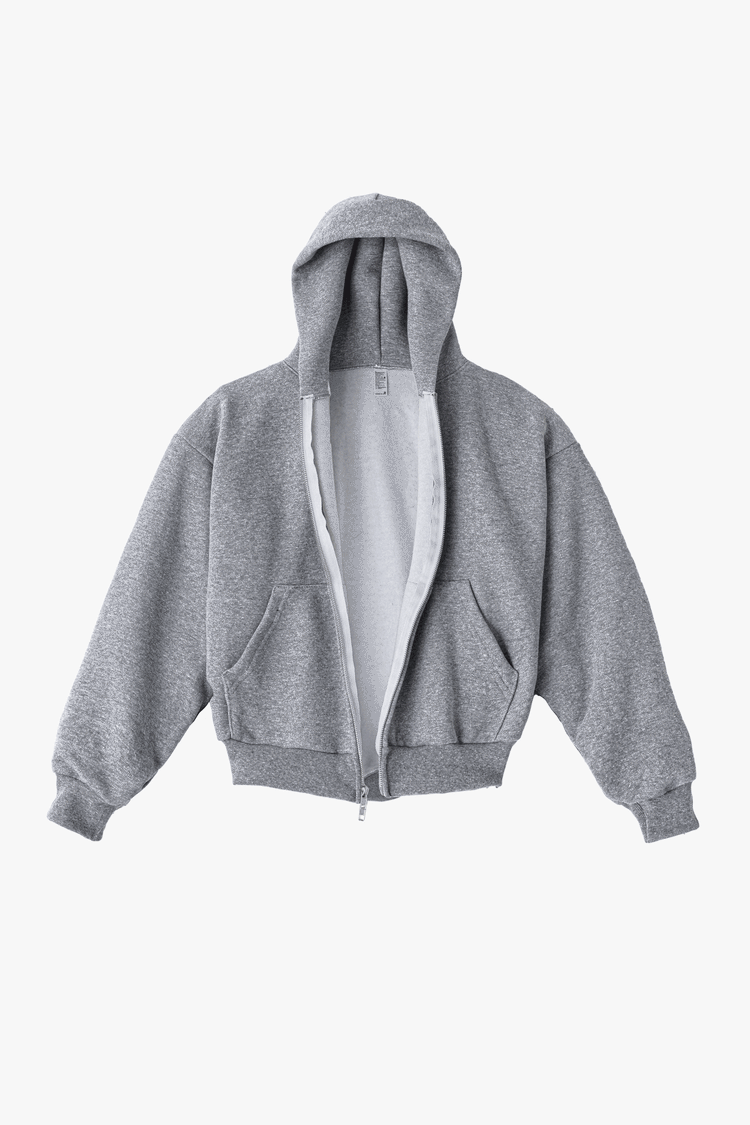 TRF10 - 12 oz. Tri-Blend Gabardine Fleece Waist Length Pull Zip Hoodie