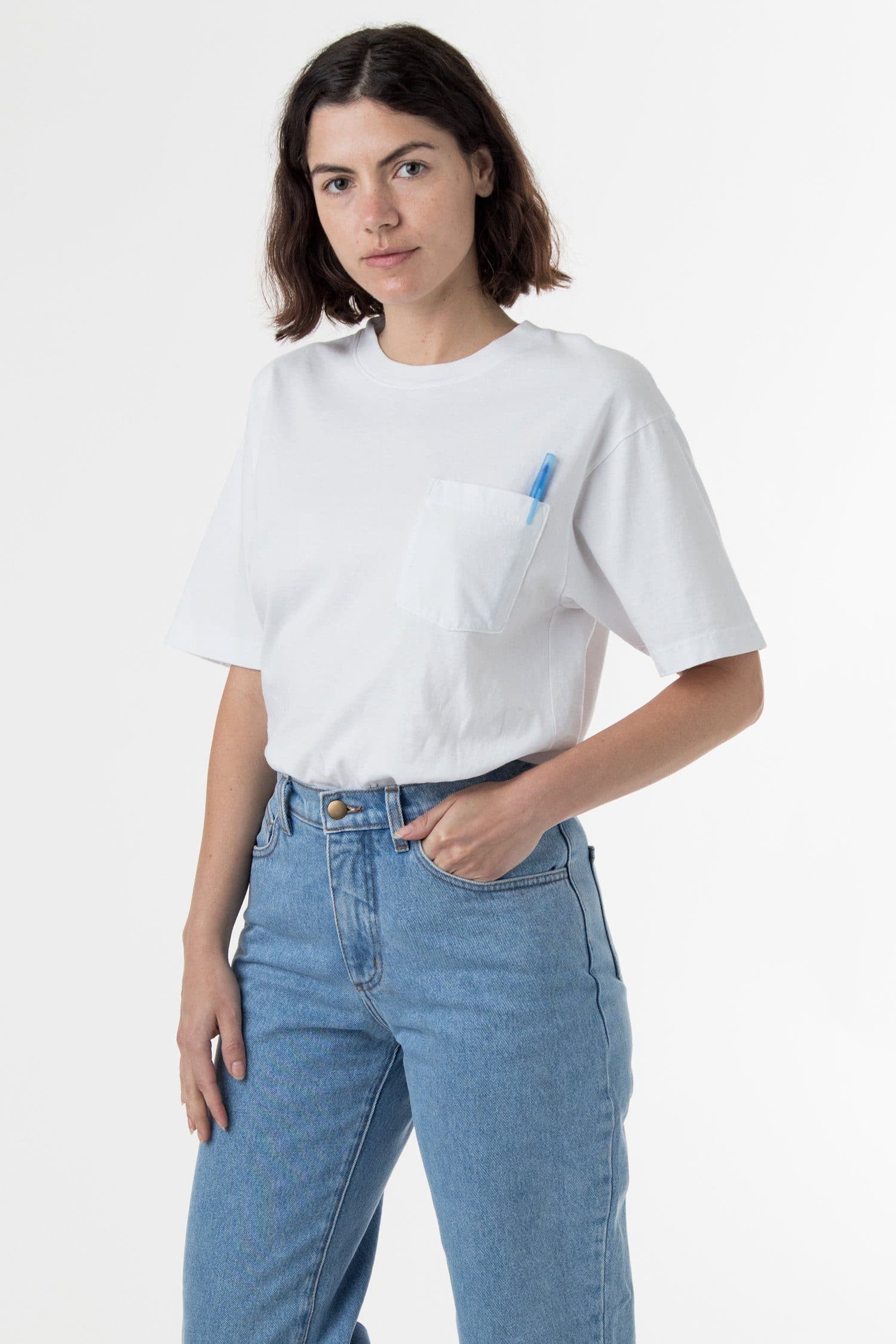 Los Angeles Apparel | Shirt for Women in White, Size Medium