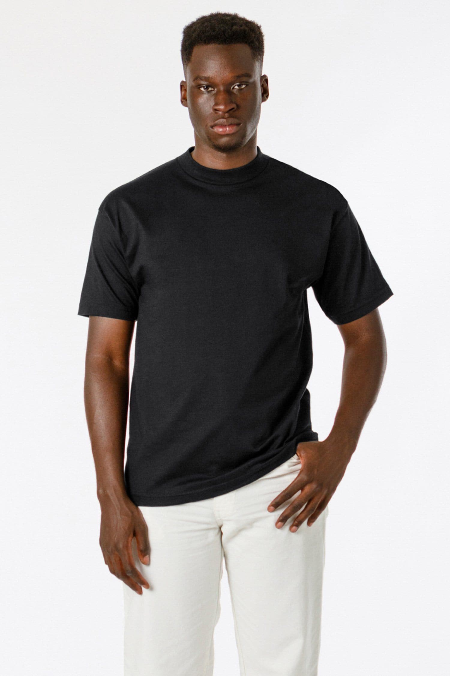 Tubular T-Shirt Combed Cotton - Black - AVI LEATHER