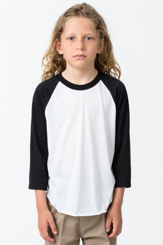 FF2053 - Youth 3/4 Sleeve Poly Cotton Raglan