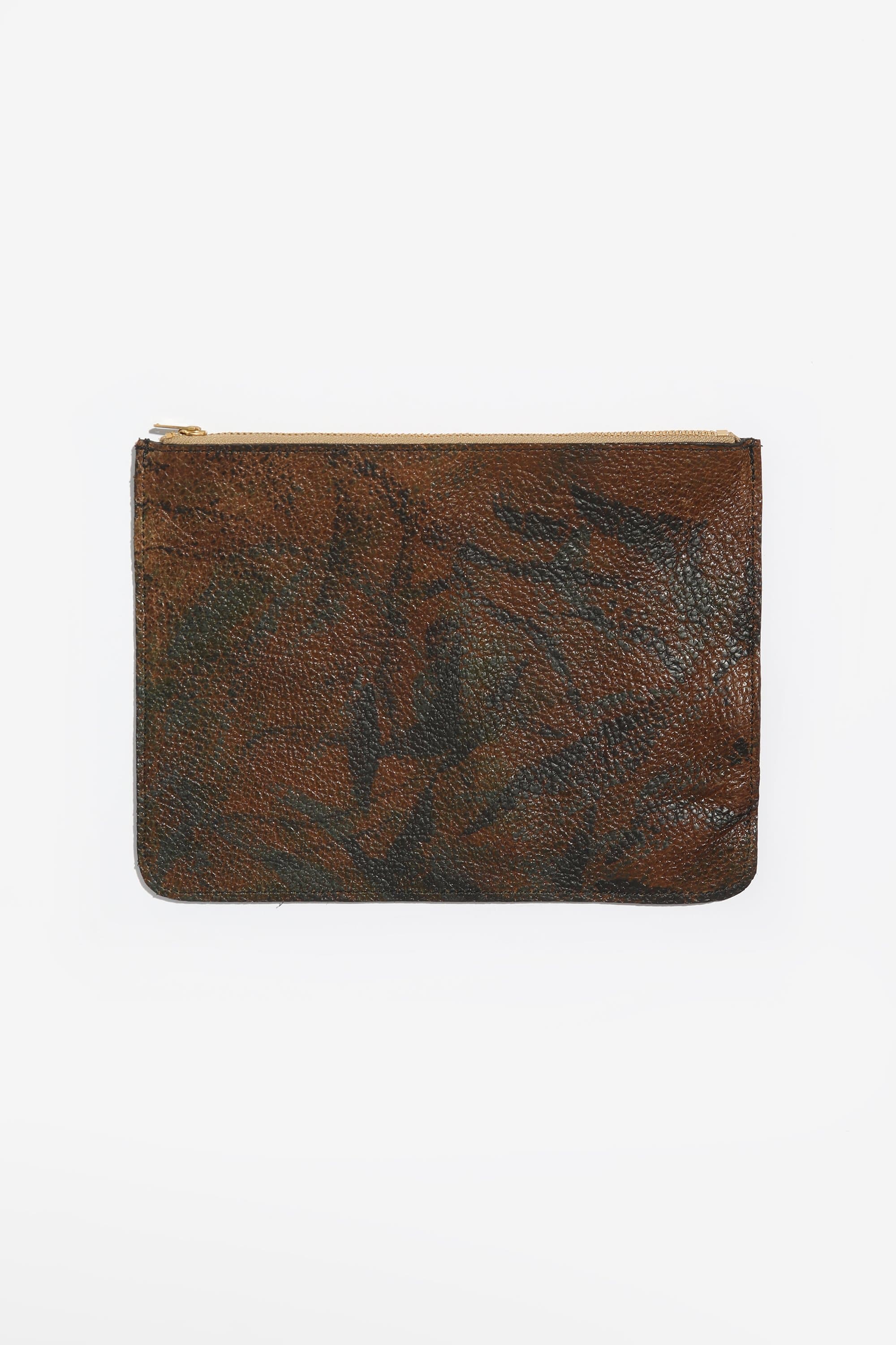 Leather deals Pouch Clutch: Colorblock Snake Embossed