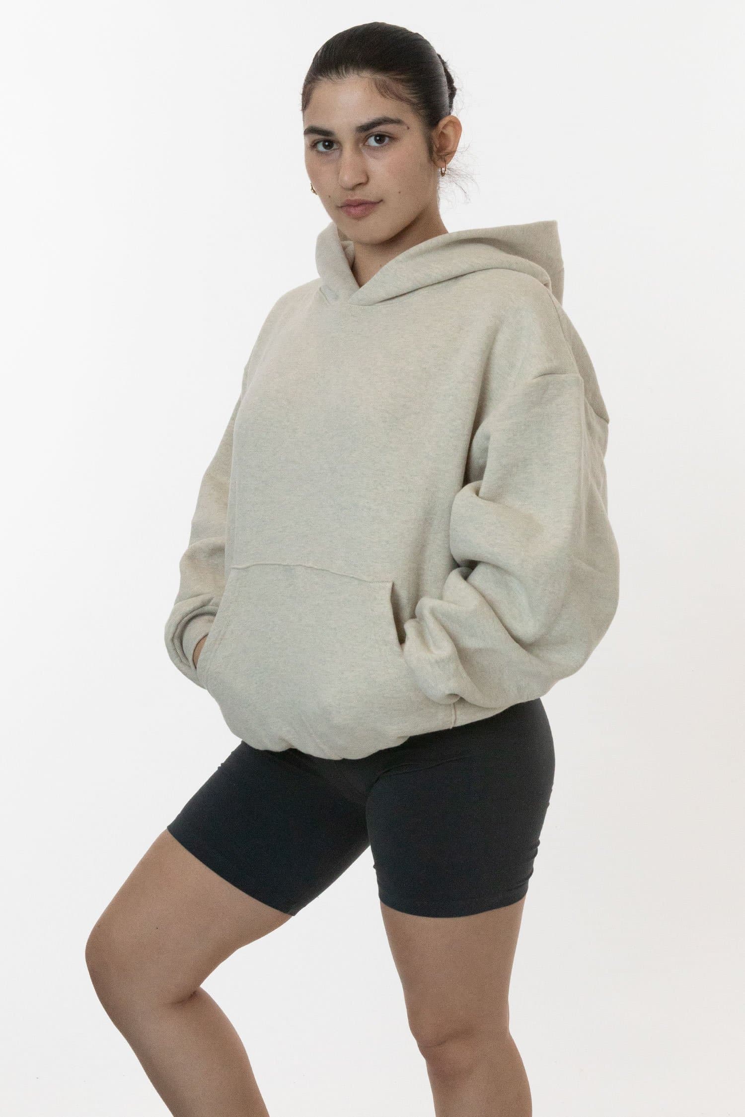 Los Angeles Apparel | Fleece Wide Hoodie for Women in Scour, Size XL