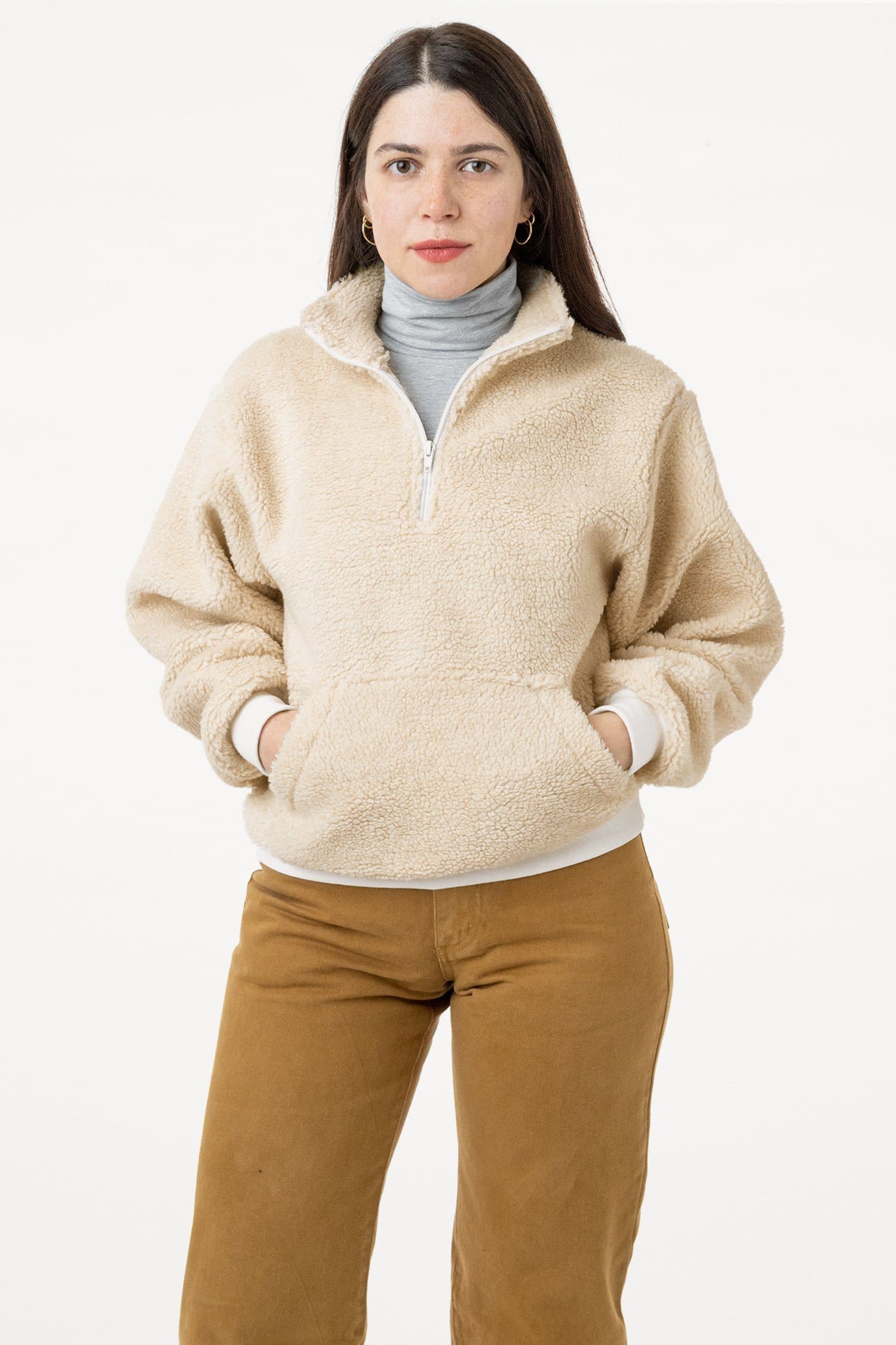 SHR408 Half Zip Sherpa Pullover – Los Angeles Apparel