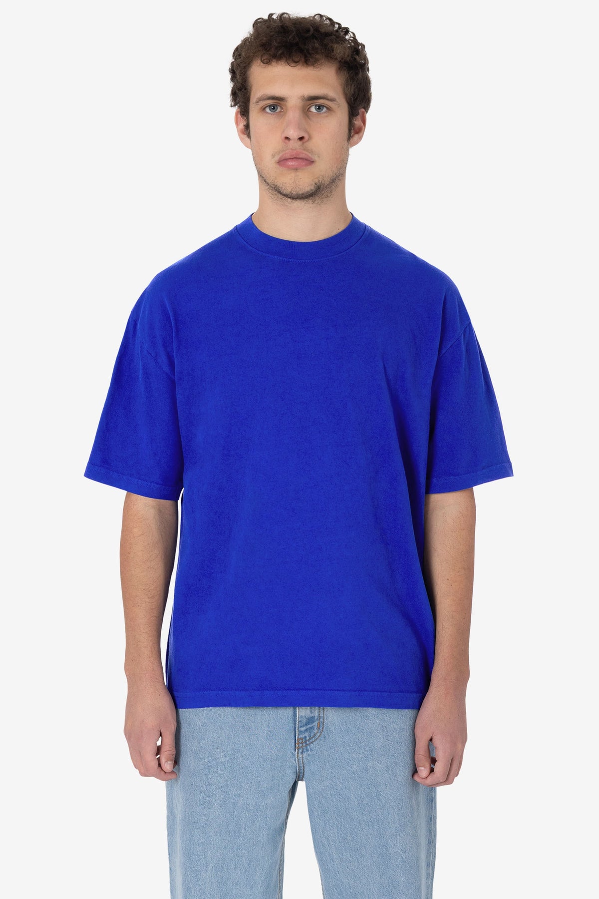 Cobalt Blue Los Angeles Apparel 1801 garment-dyed T-shirt