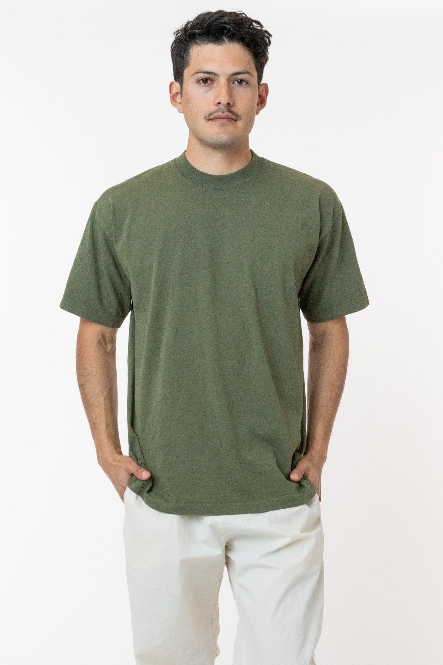 Los Angeles Apparel 6.5 oz. Garment Dye Crewneck T-Shirt | Regular Size | La Apparel Black / S