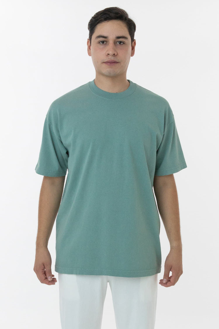 Los Angeles Apparel | The 1801 | Short Sleeve Shirt in Coral, Size 2XL | Crew Neck