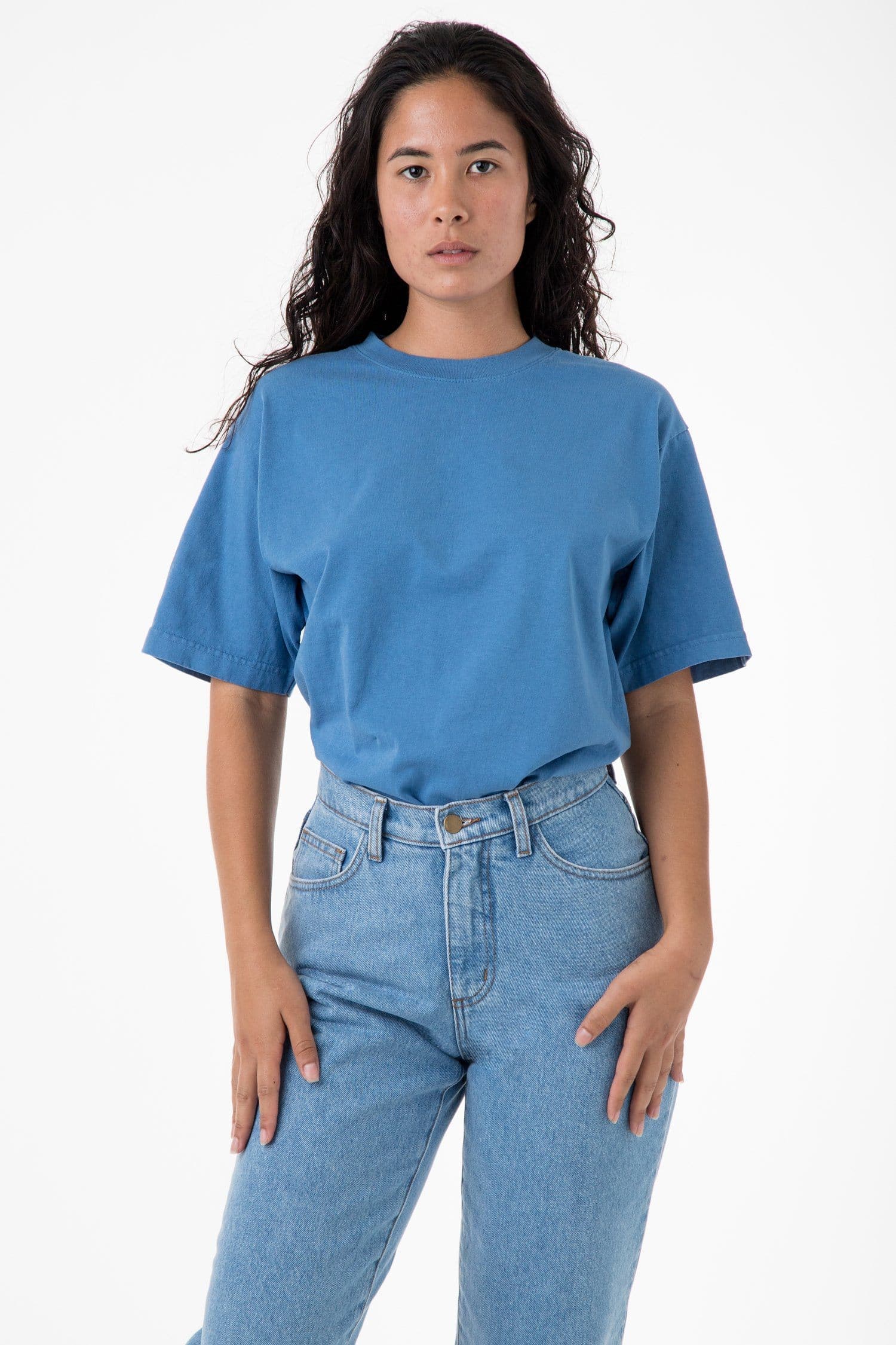 The 1801 - 6.5oz Garment Apparel Angeles 3) Neck Dye Crew T-Shirt Los of – (Colors 1