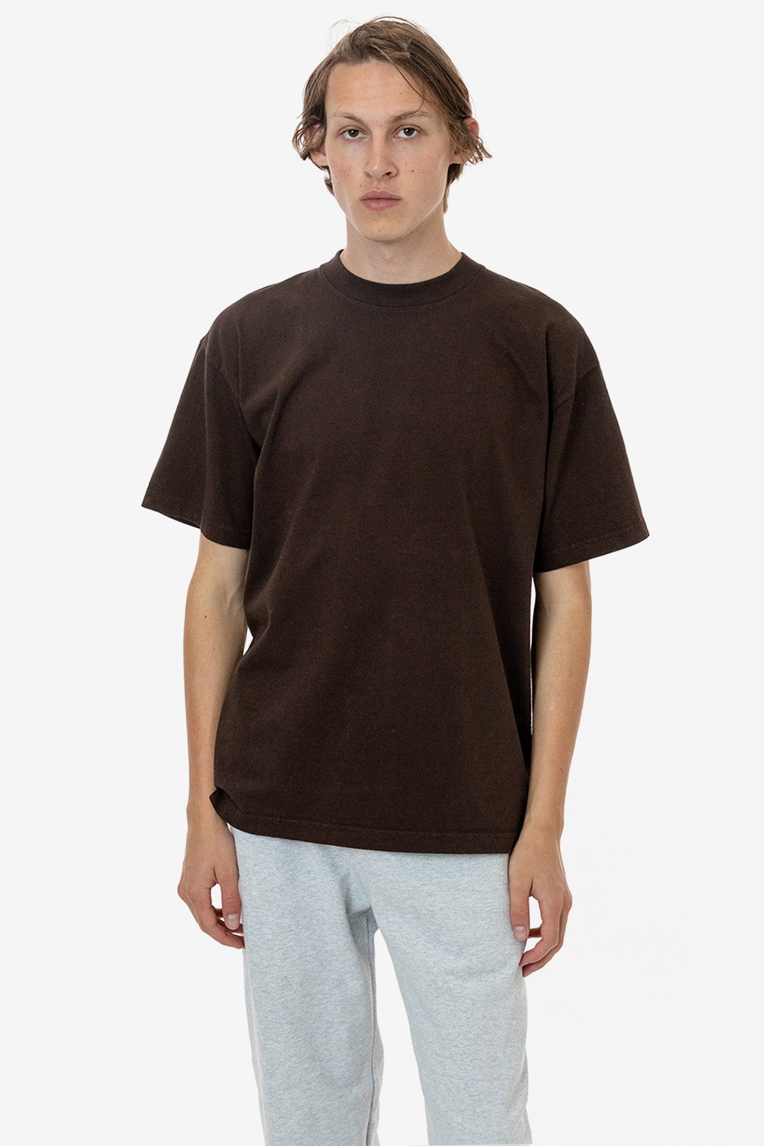 Los Angeles Apparel | The 1801 | Garment Dye Crew Neck T-Short Sleeve Shirt in Spectra Yellow, Size Medium