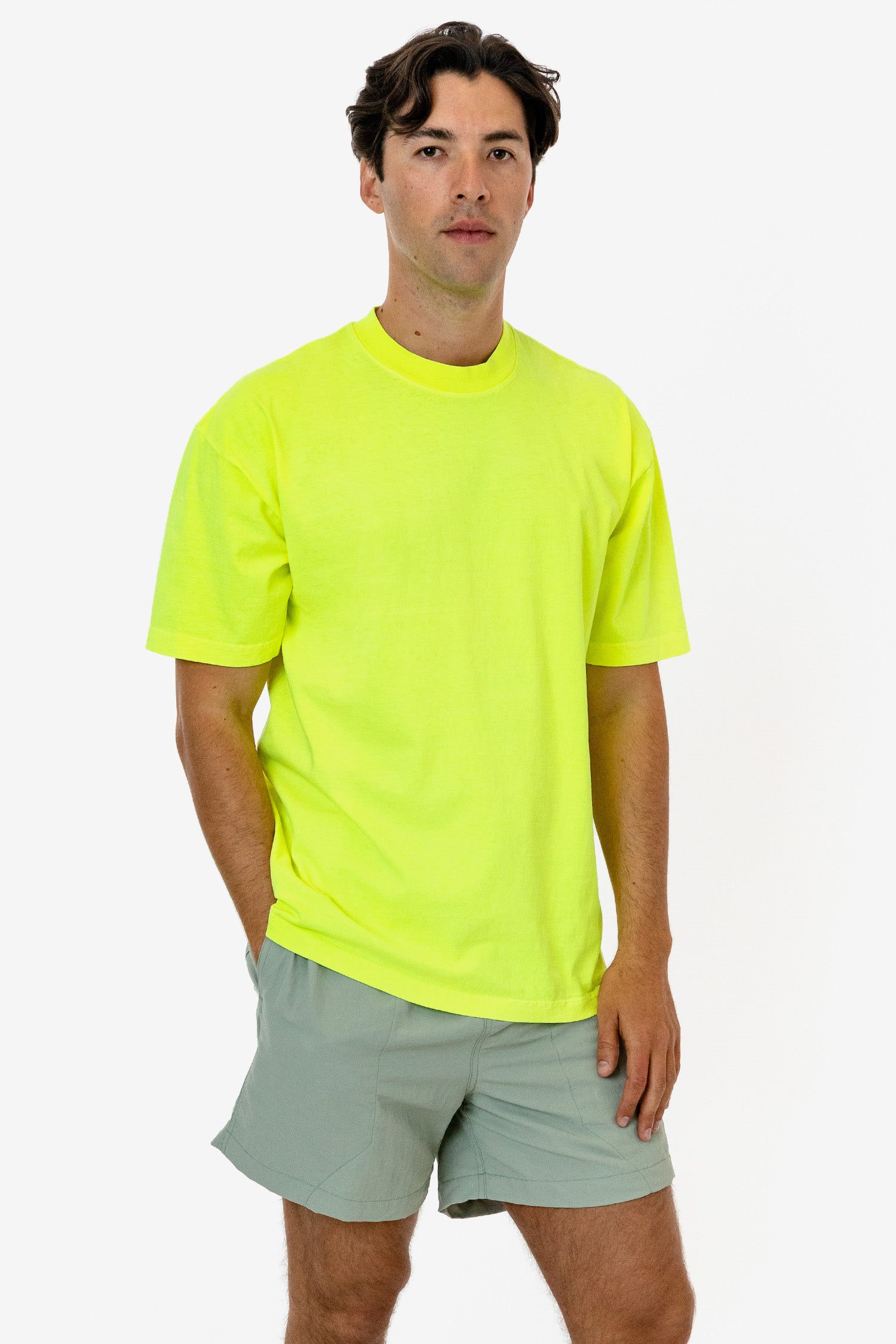 The 1801 - 6.5oz Garment Dye Crew Neck T-Shirt (Neon) – Los Angeles Apparel