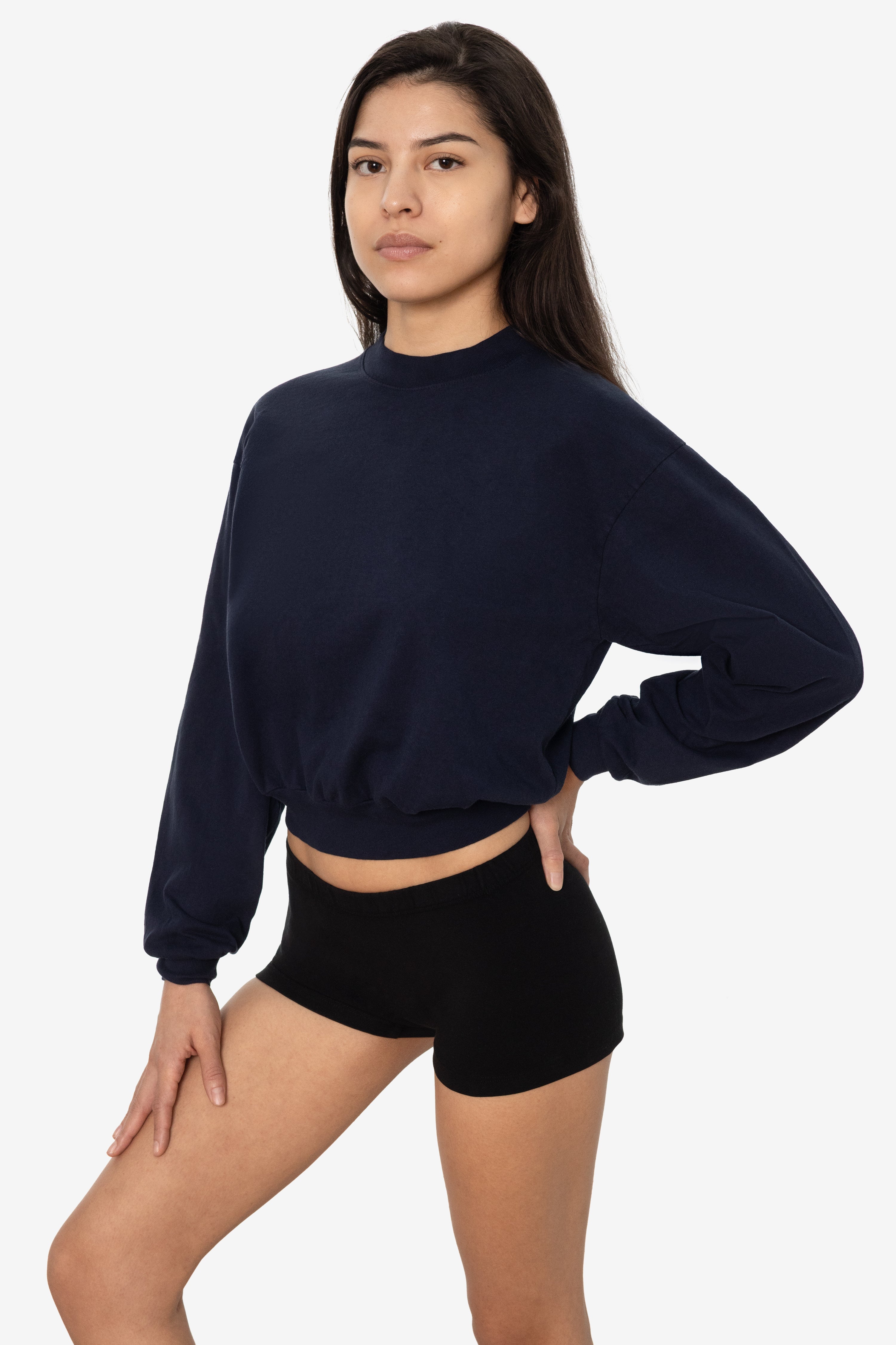 1804GD - Long Sleeve Garment Dye Cropped Mockneck – Los Angeles
