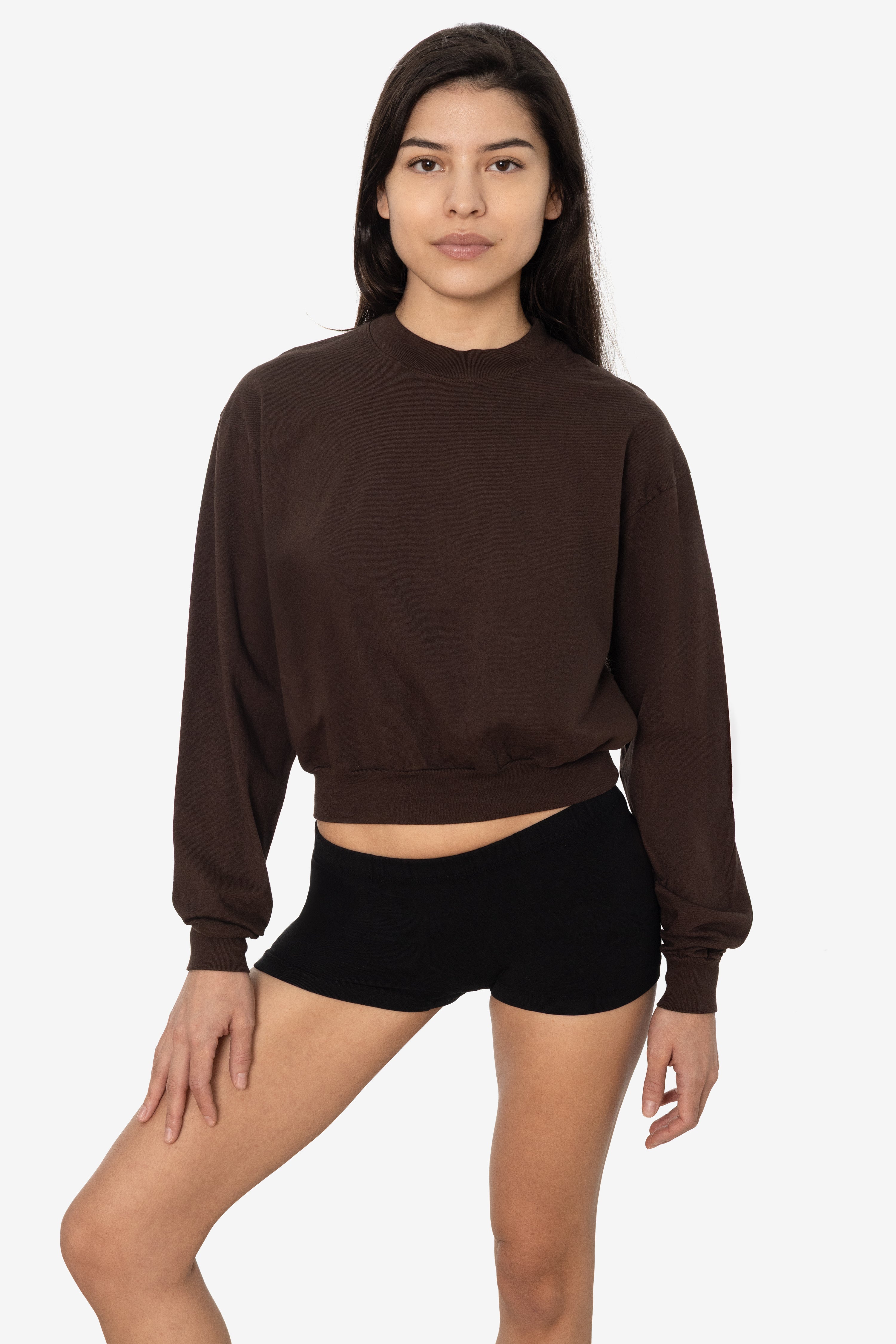 1804GD - Long Sleeve Garment Dye Cropped Mockneck – Los Angeles