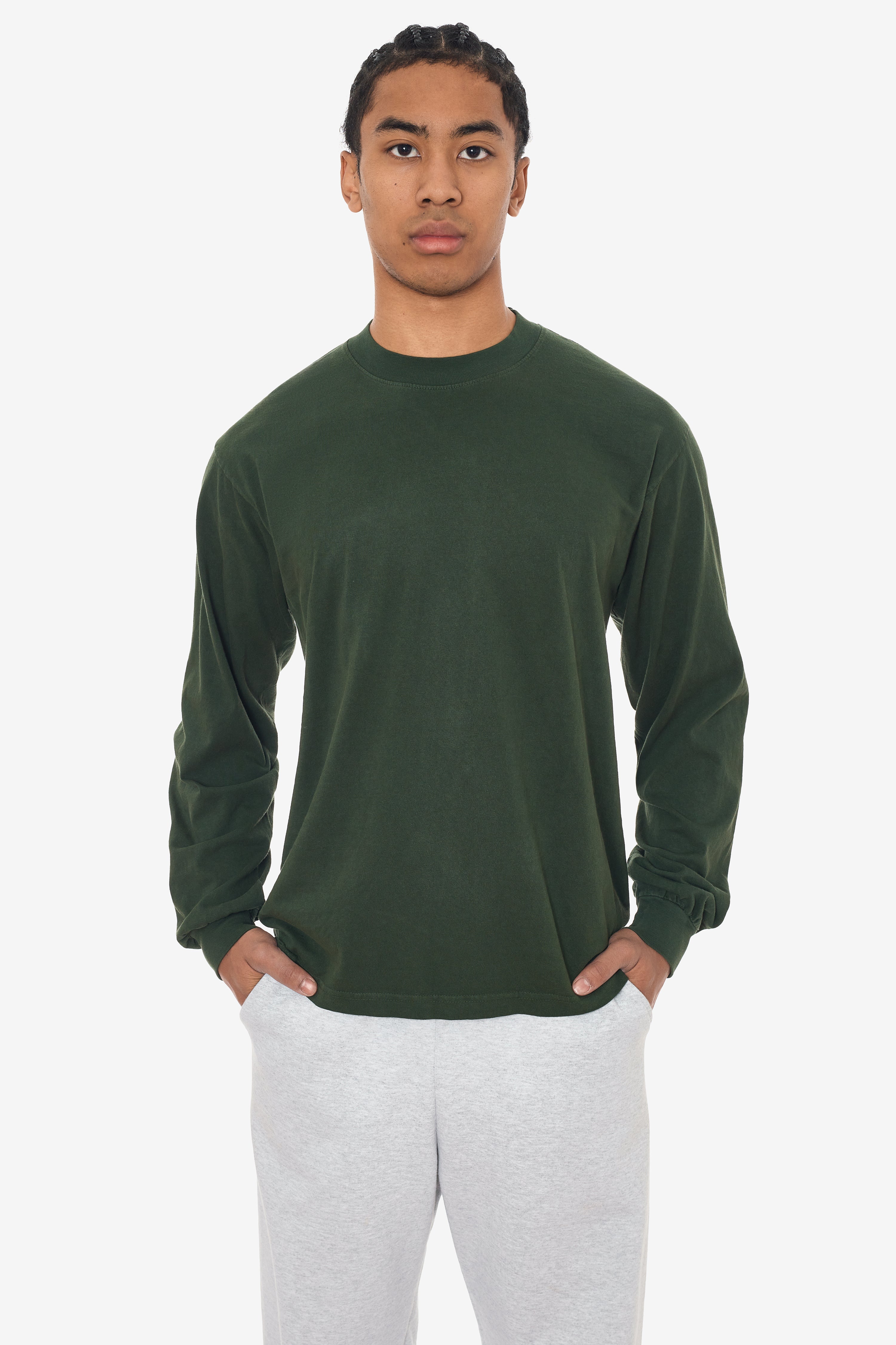 1807GD - 6.5oz Long Sleeve Garment Dye Crew Neck T-Shirt – Los