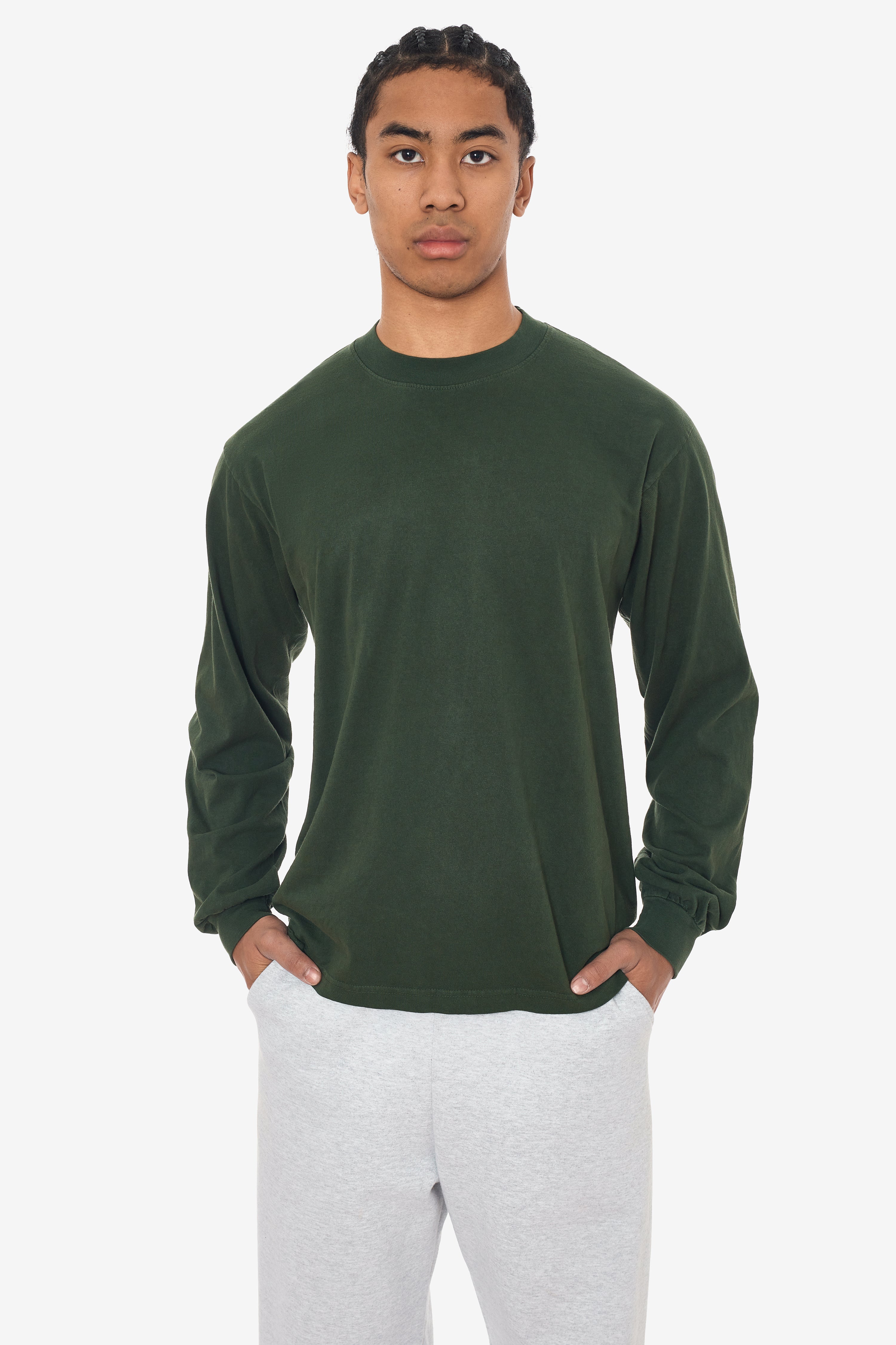 1807GD - 6.5oz Long Sleeve Garment Dye Crew Neck T-Shirt – Los