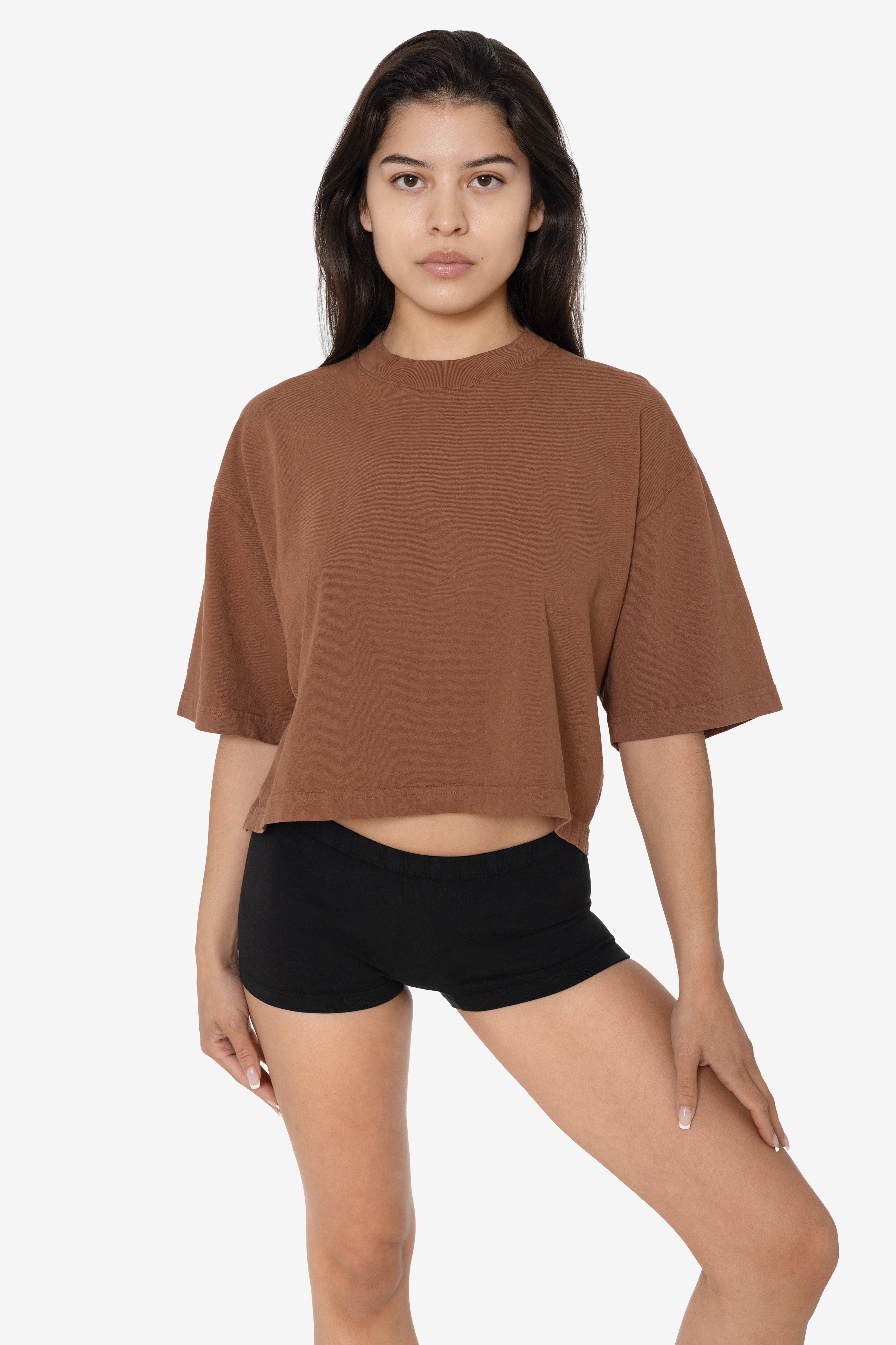 トップス brown 1820GD - Oversized Crop Tee – Los Angeles Apparel