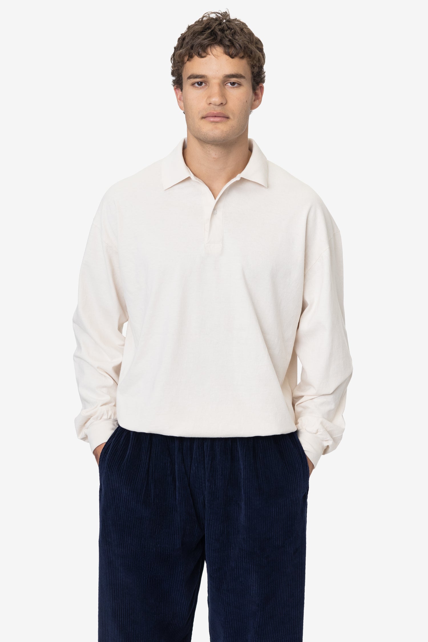 Los Angeles Apparel 18417GD - 18/1 Long Sleeve Polo T-Shirt - T-Shirts - BeyondStyle Los Angeles Apparel 18417GD - 18/1 Long Sleeve Polo T-Shirt - T-Shirts - BeyondStyle