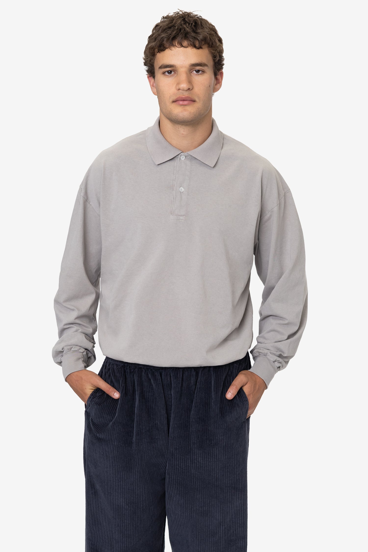 Los Angeles Apparel 18417GD - 18/1 Long Sleeve Polo T-Shirt - T-Shirts - BeyondStyle Los Angeles Apparel 18417GD - 18/1 Long Sleeve Polo T-Shirt - T-Shirts - BeyondStyle