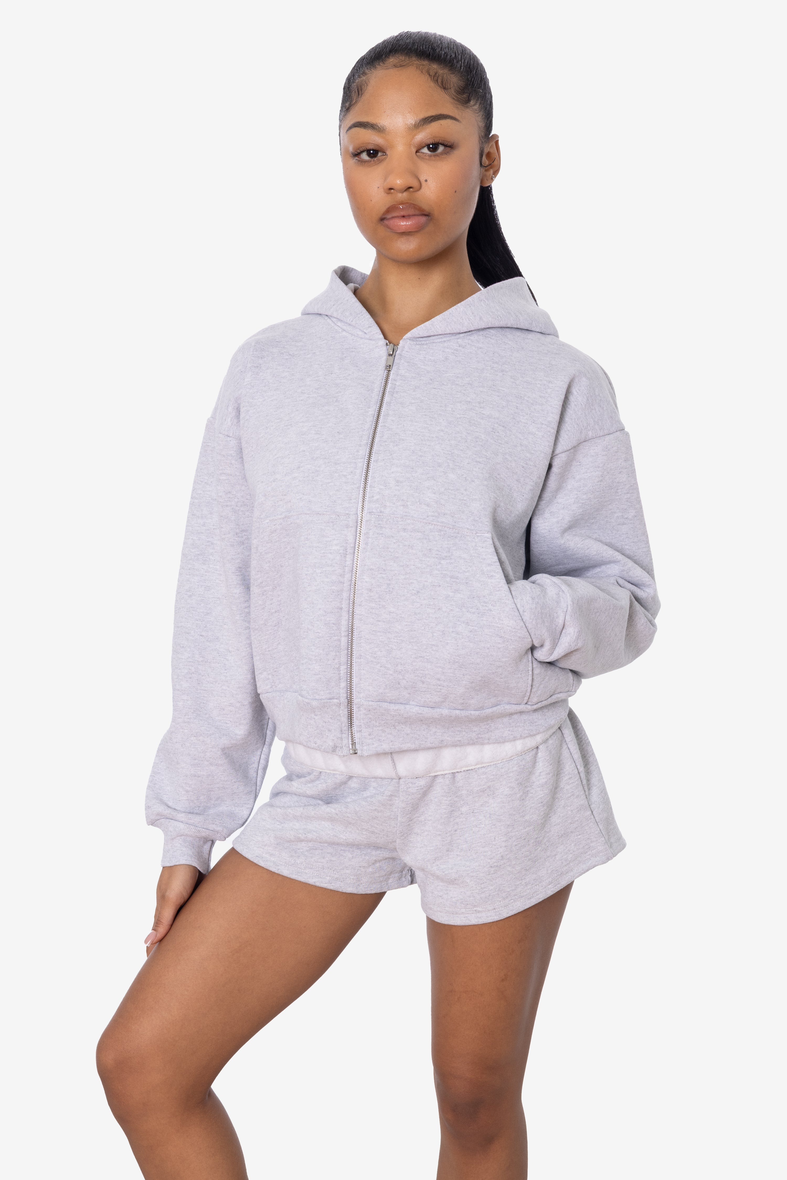 HF16 - Heavy Fleece Cropped Zip-Up Hoodie (Piece Dye) – Los HF16 - Heavy Fleece Cropped Zip-Up Hoodie (Piece Dye) – Los