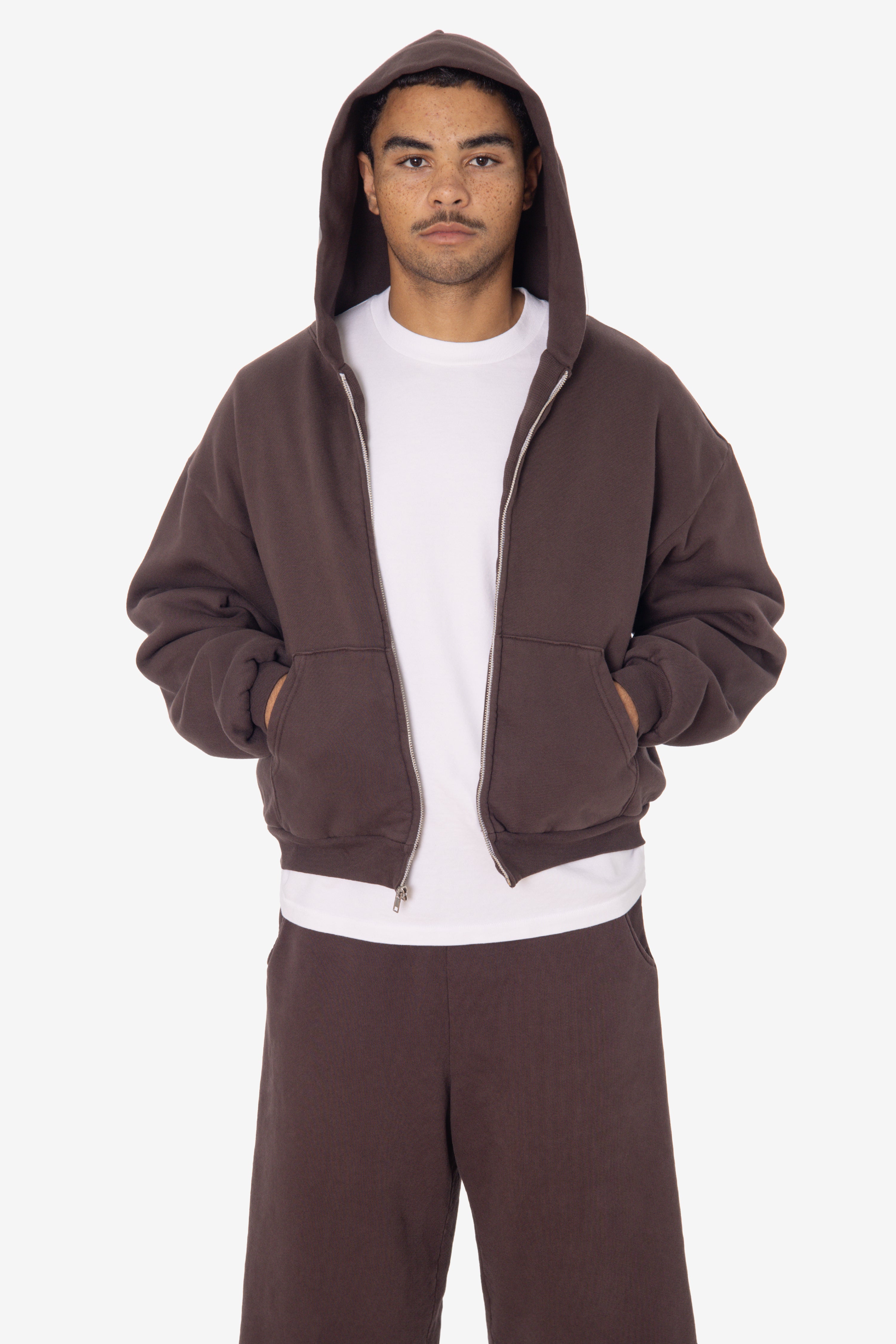 ALP10GD - Thermal Lined Cropped Zip Up Hoodie – Los Angeles Apparel