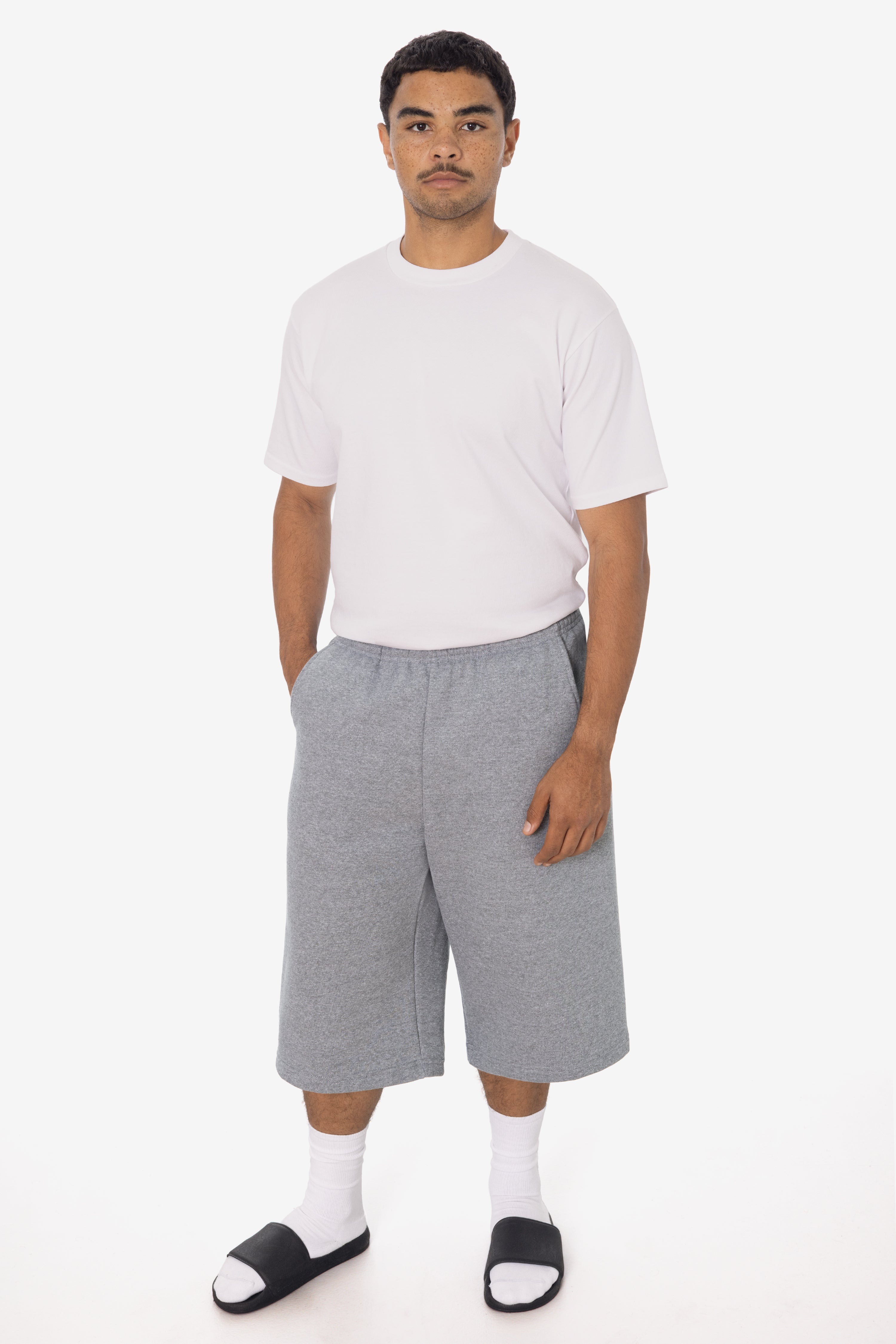 TRF42 - Triblend gabardine Fleece Extra Wide Mens shorts – Los