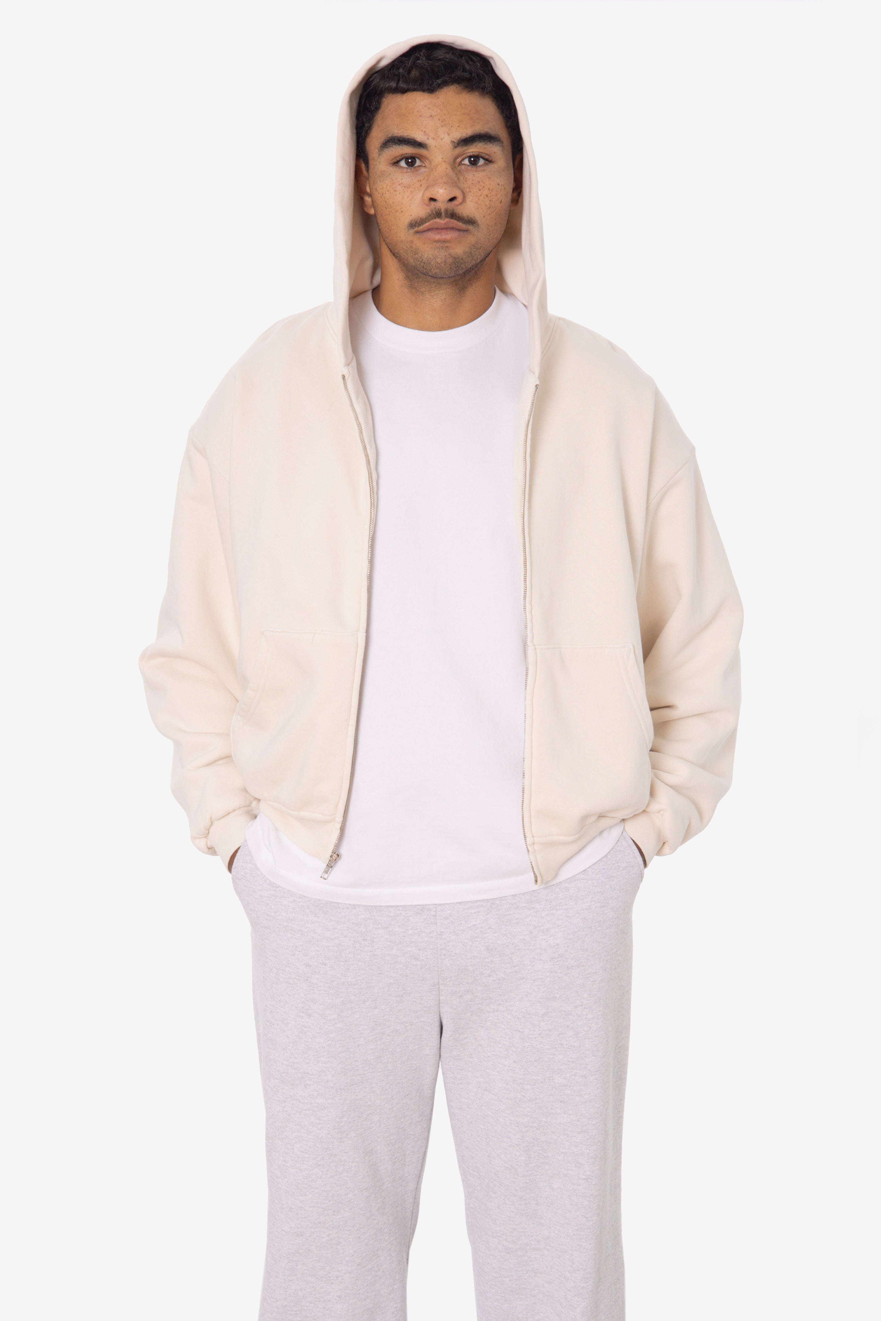 ALP10GD - Thermal Lined Cropped Zip Up Hoodie – Los Angeles Apparel
