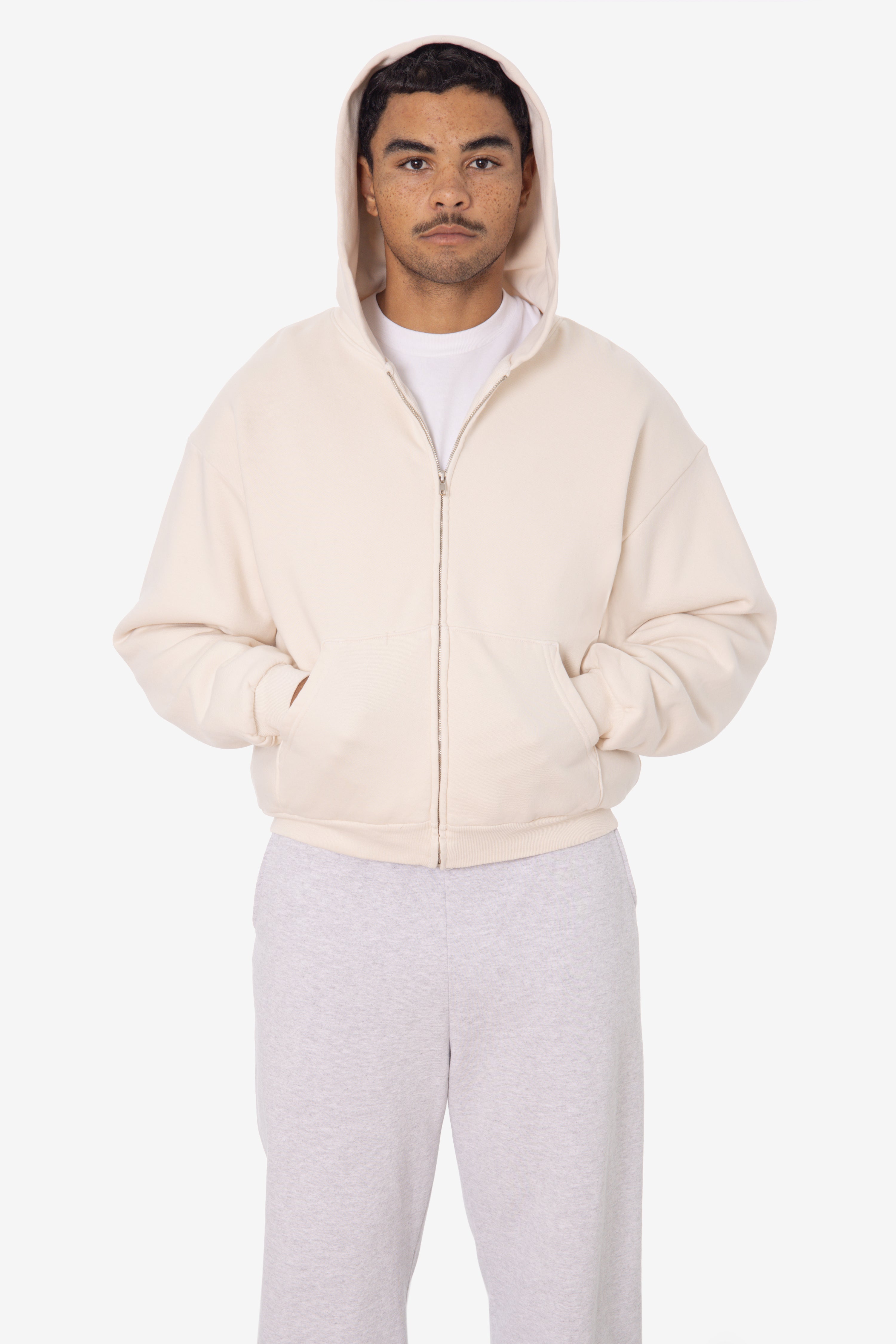 Los Angeles Apparel フーディー ALP10GD - Thermal Lined Cropped Zip Up Hoodie – Los Angeles Apparel