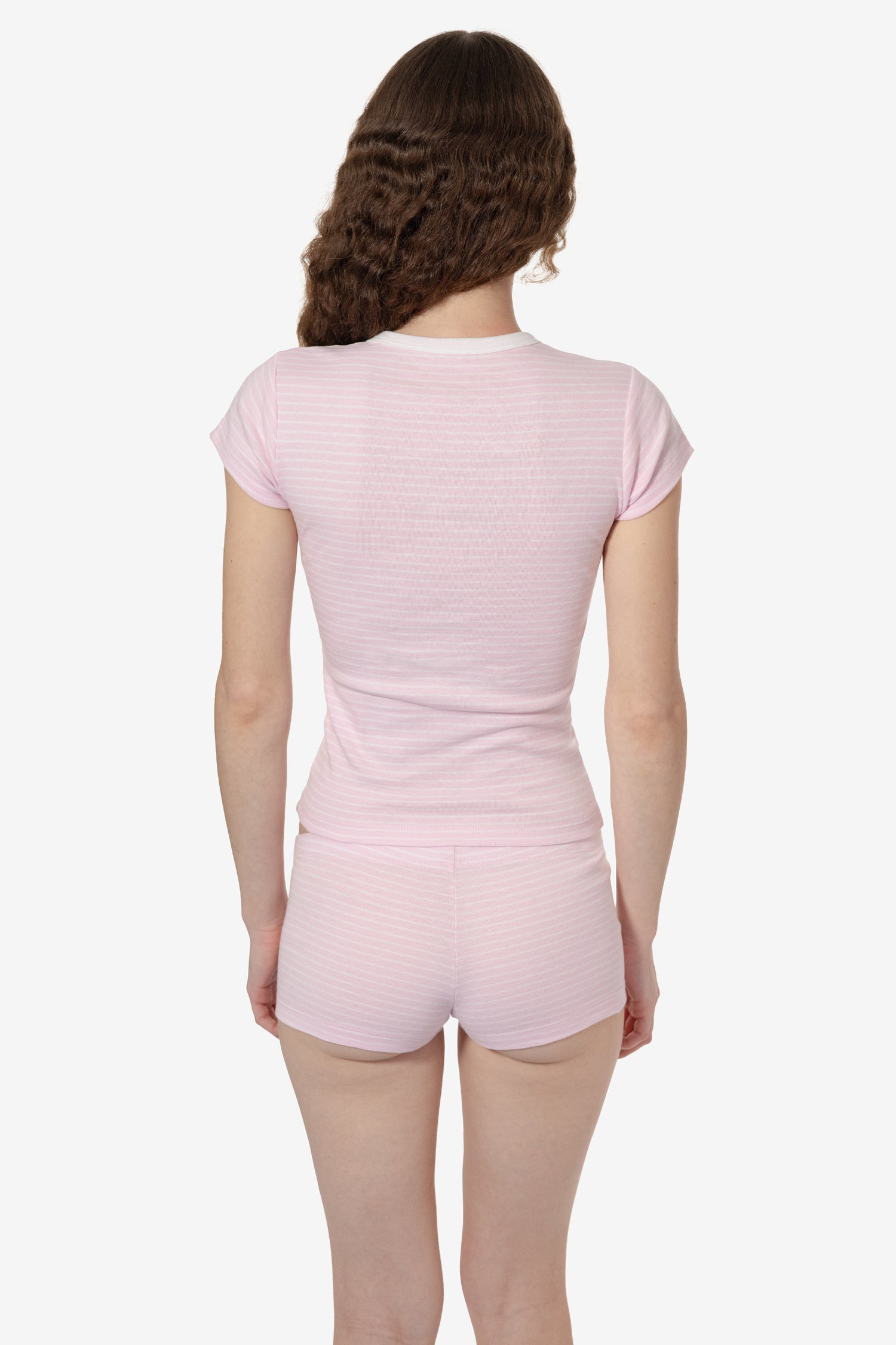 Light Pink/White Pencil Stripe/White