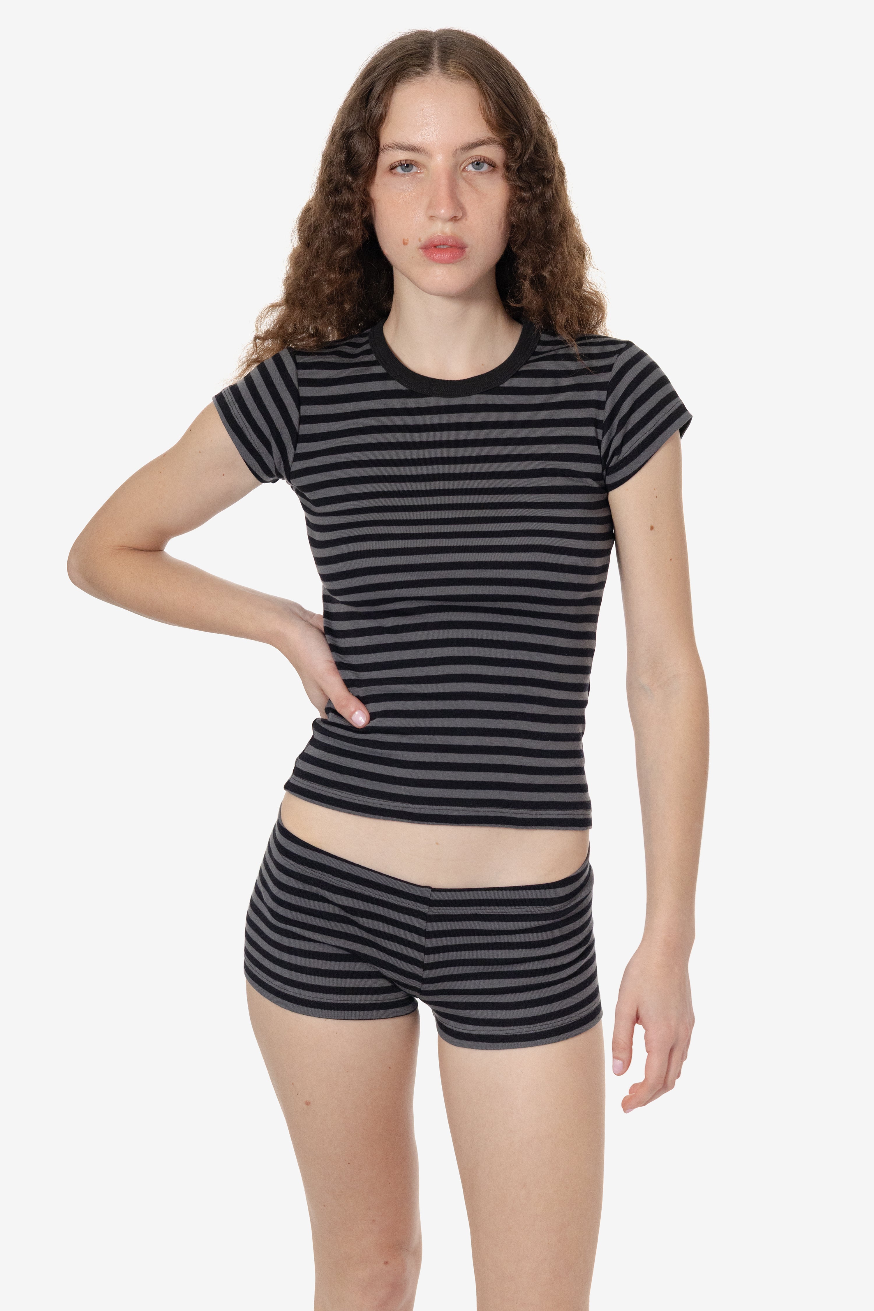 43021 - Cap Sleeve Baby Rib T-Shirt – Los Angeles Apparel
