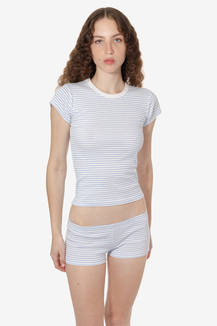 White/Baby Blue Pencil Stripe/White