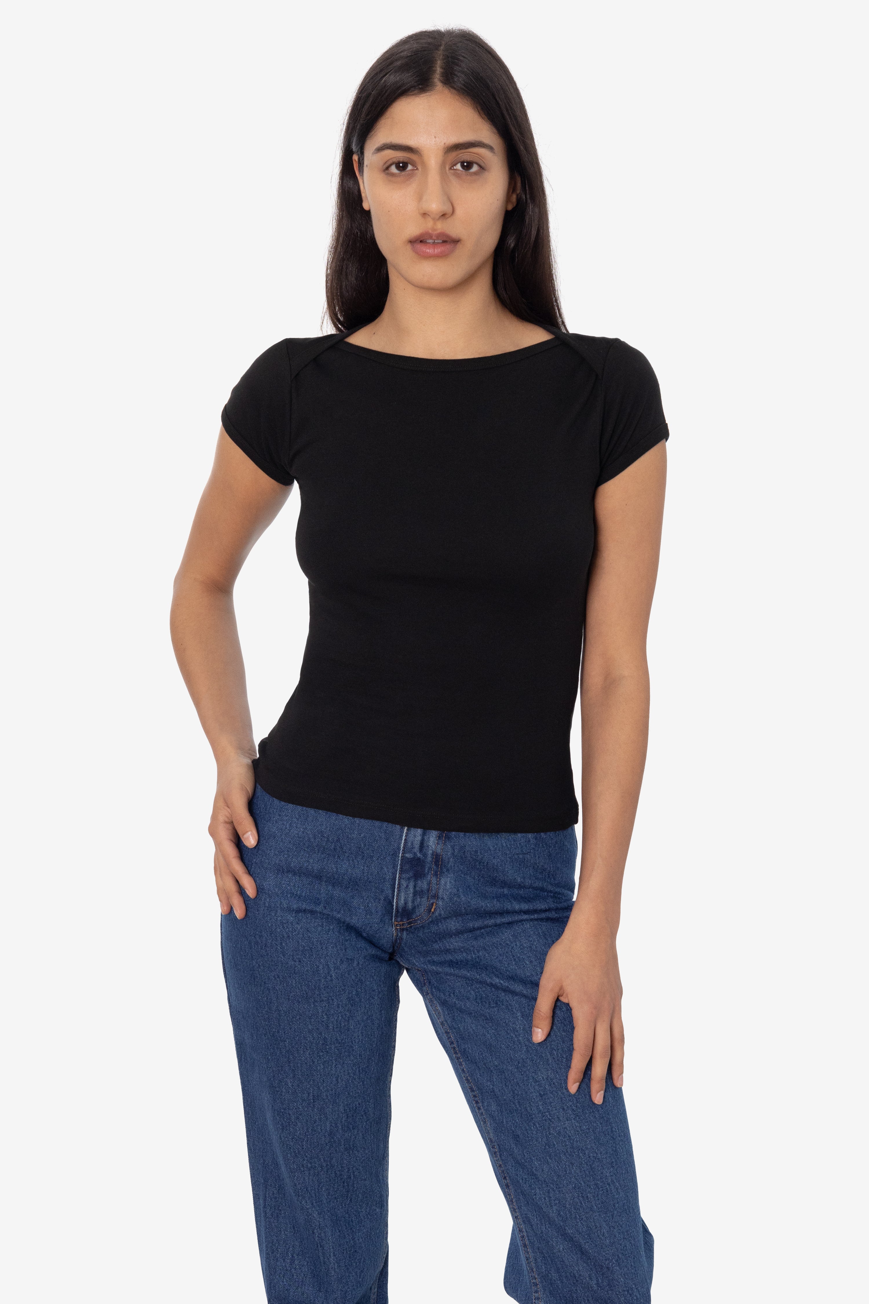 43050 - Baby Rib Lap Neck T-Shirt – Los Angeles Apparel