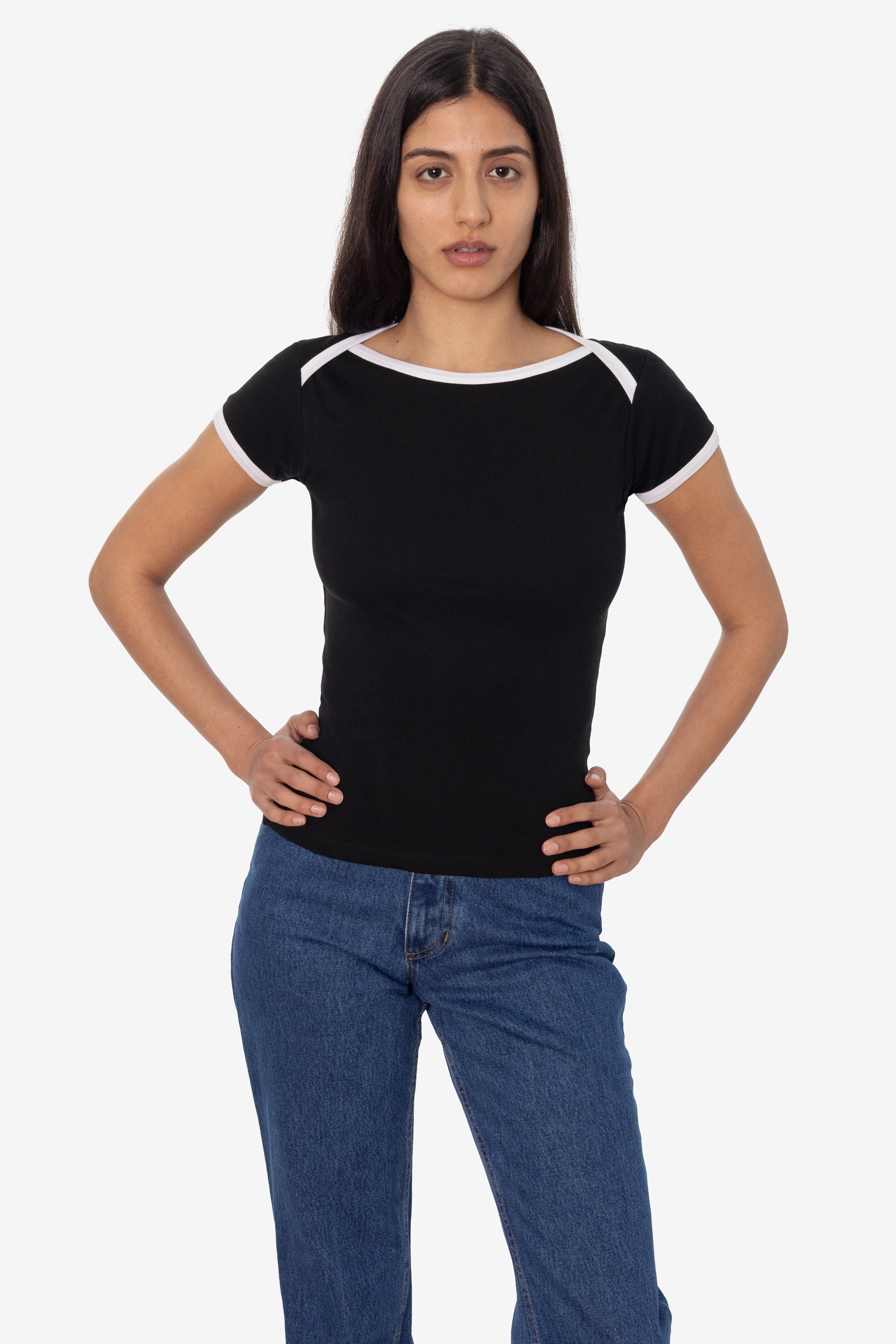 43050 - Baby Rib Lap Neck T-Shirt – Los Angeles Apparel