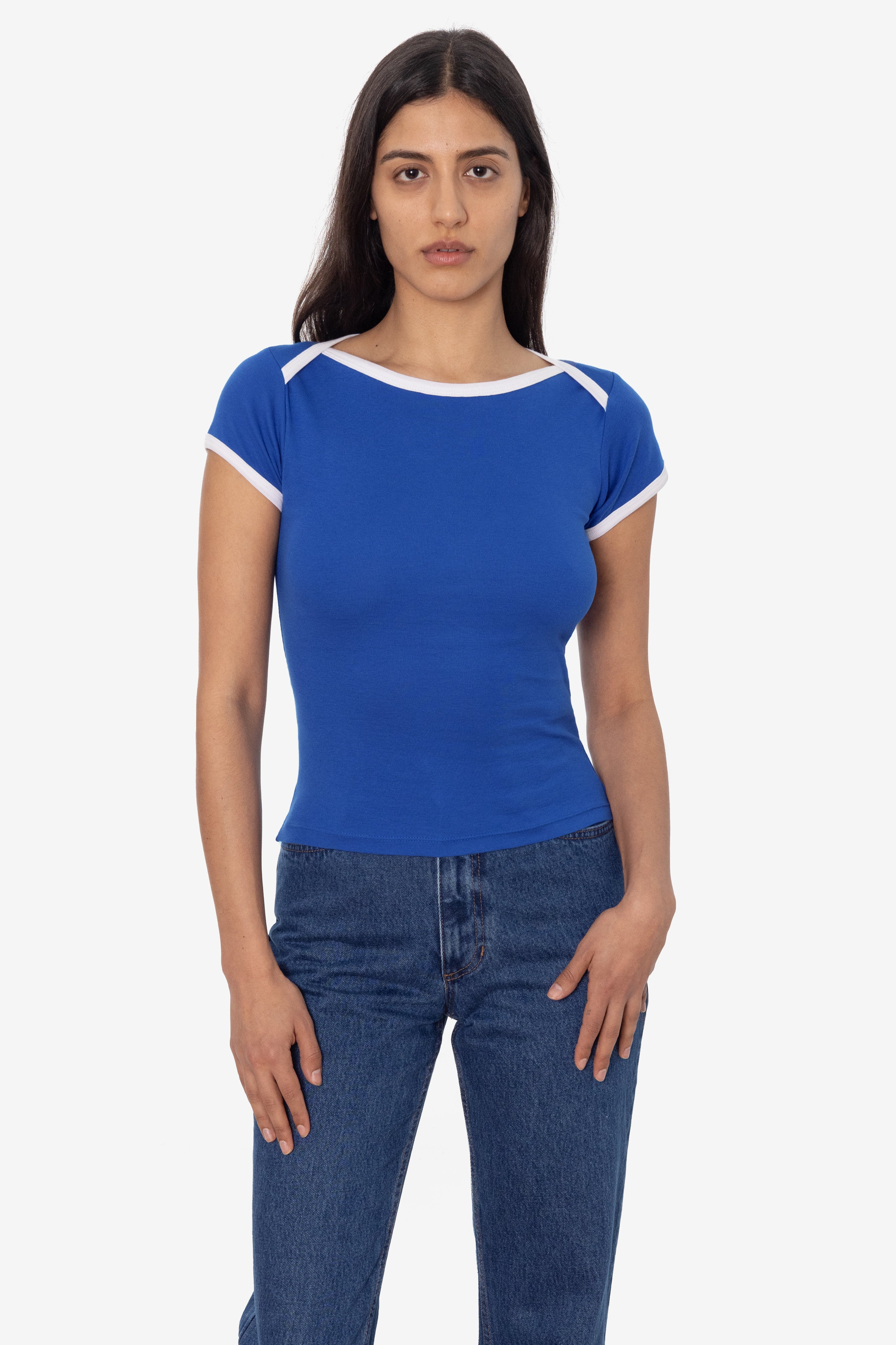 43050 - Baby Rib Lap Neck T-Shirt – Los Angeles Apparel