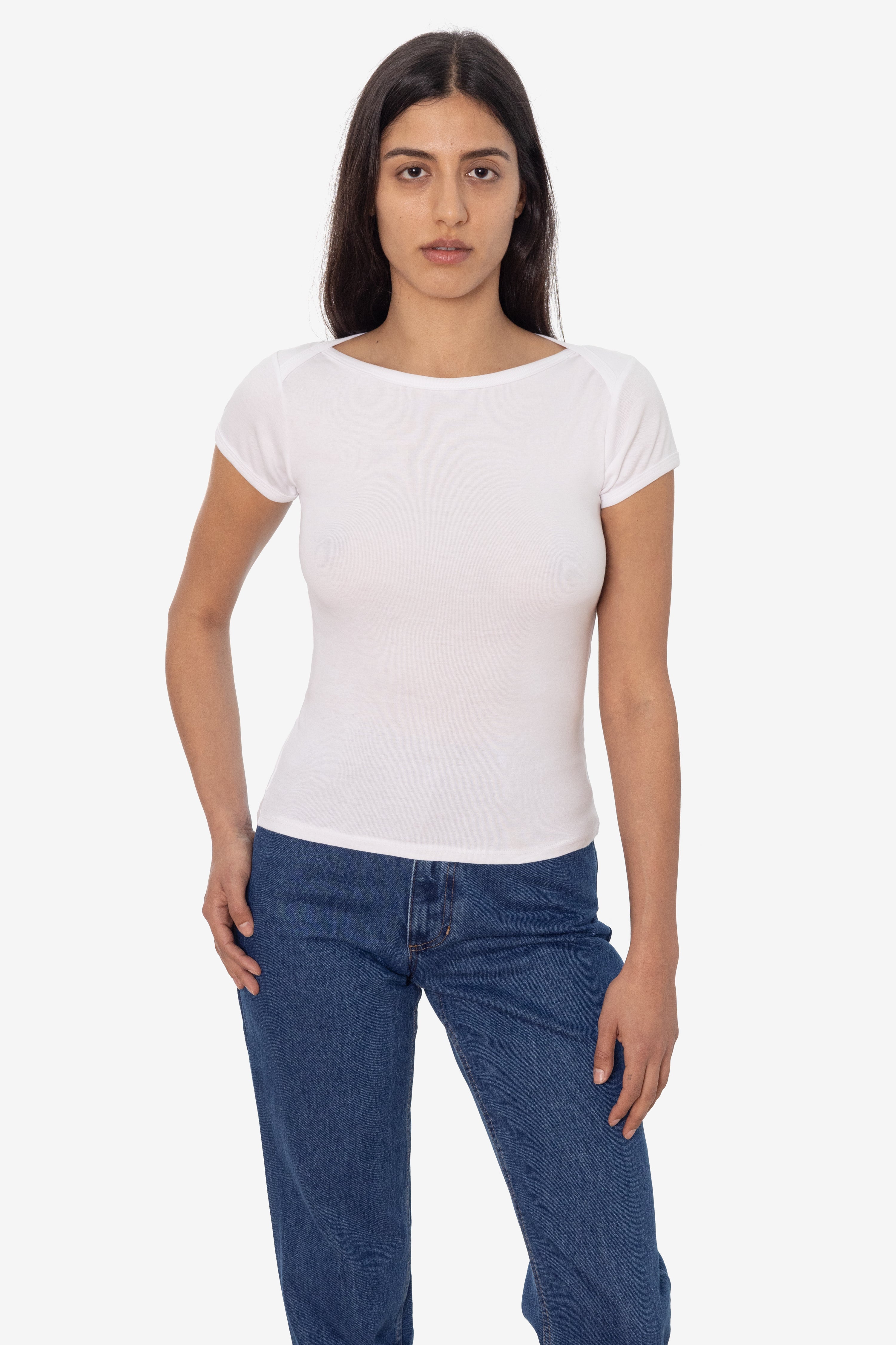 43050 - Baby Rib Lap Neck T-Shirt – Los Angeles Apparel