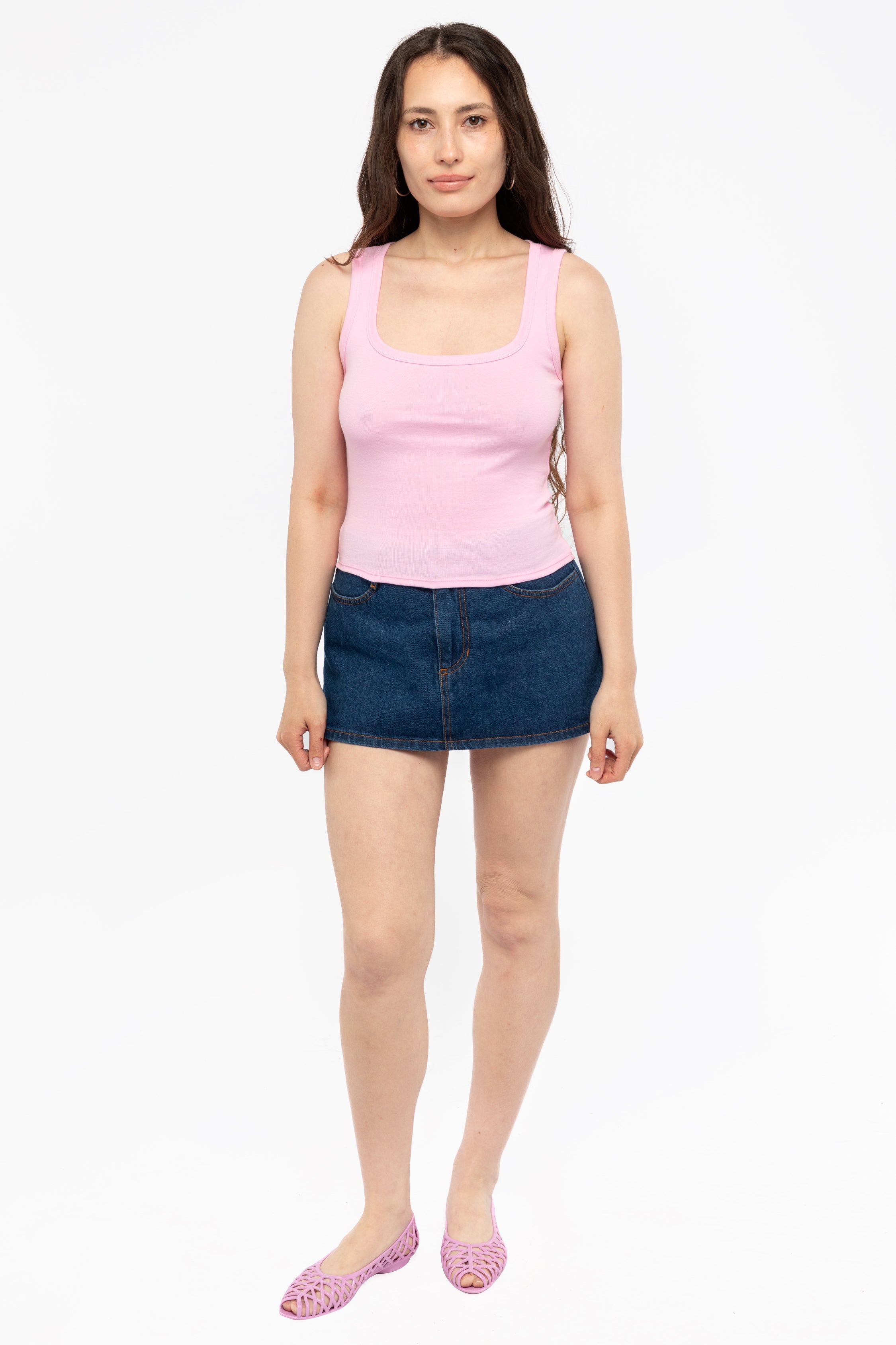 43055 - Baby Rib Square Neck Tank Top – Los Angeles Apparel