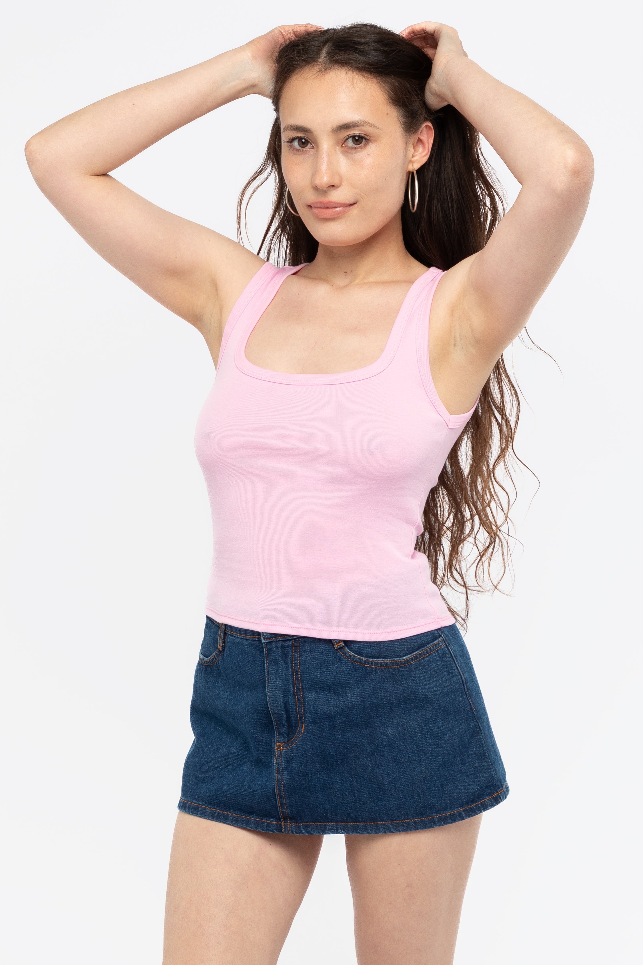 43055 - Baby Rib Square Neck Tank Top – Los Angeles Apparel