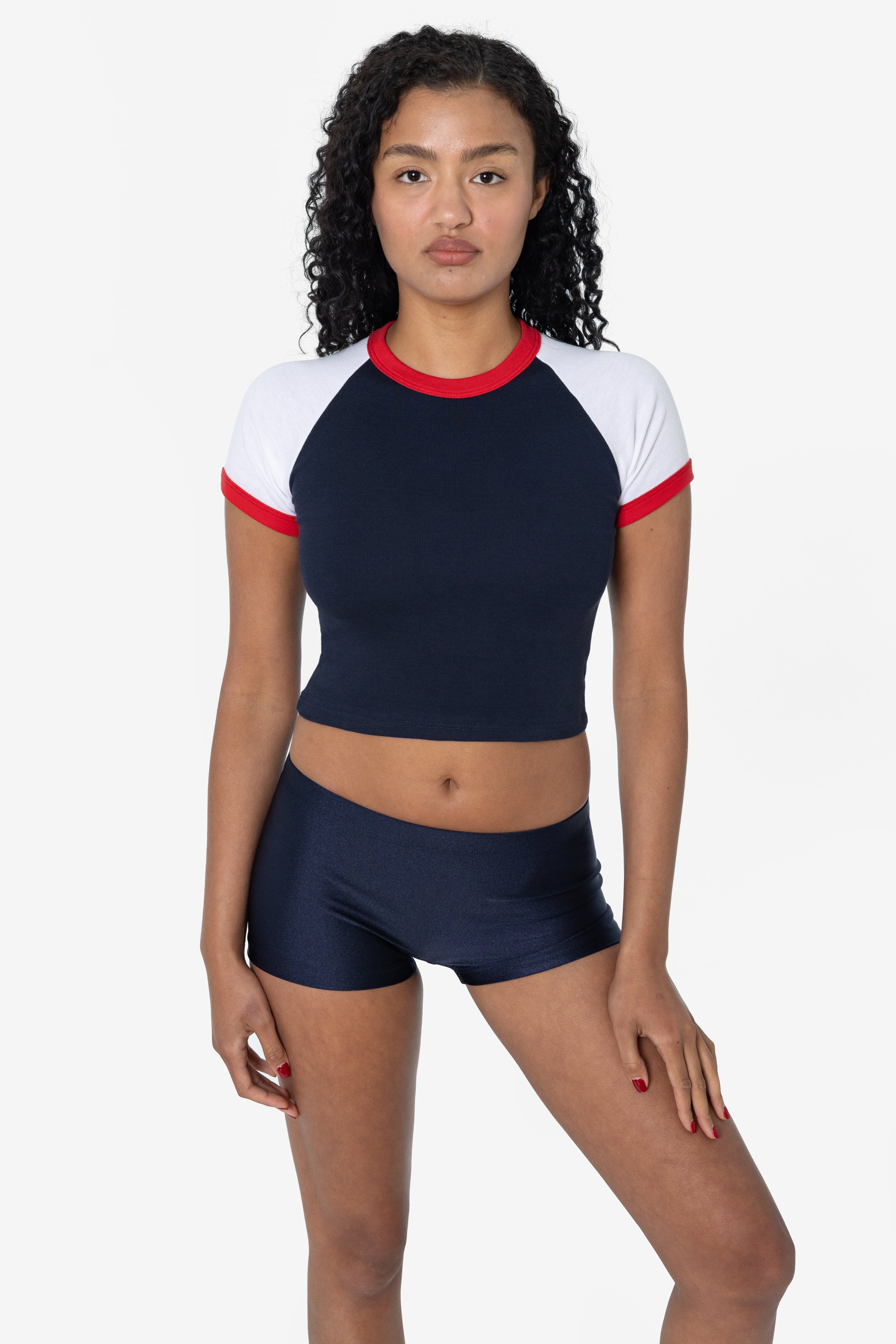 43077 - Baby Rib Short Sleeve Cropped Raglan – Los Angeles Apparel