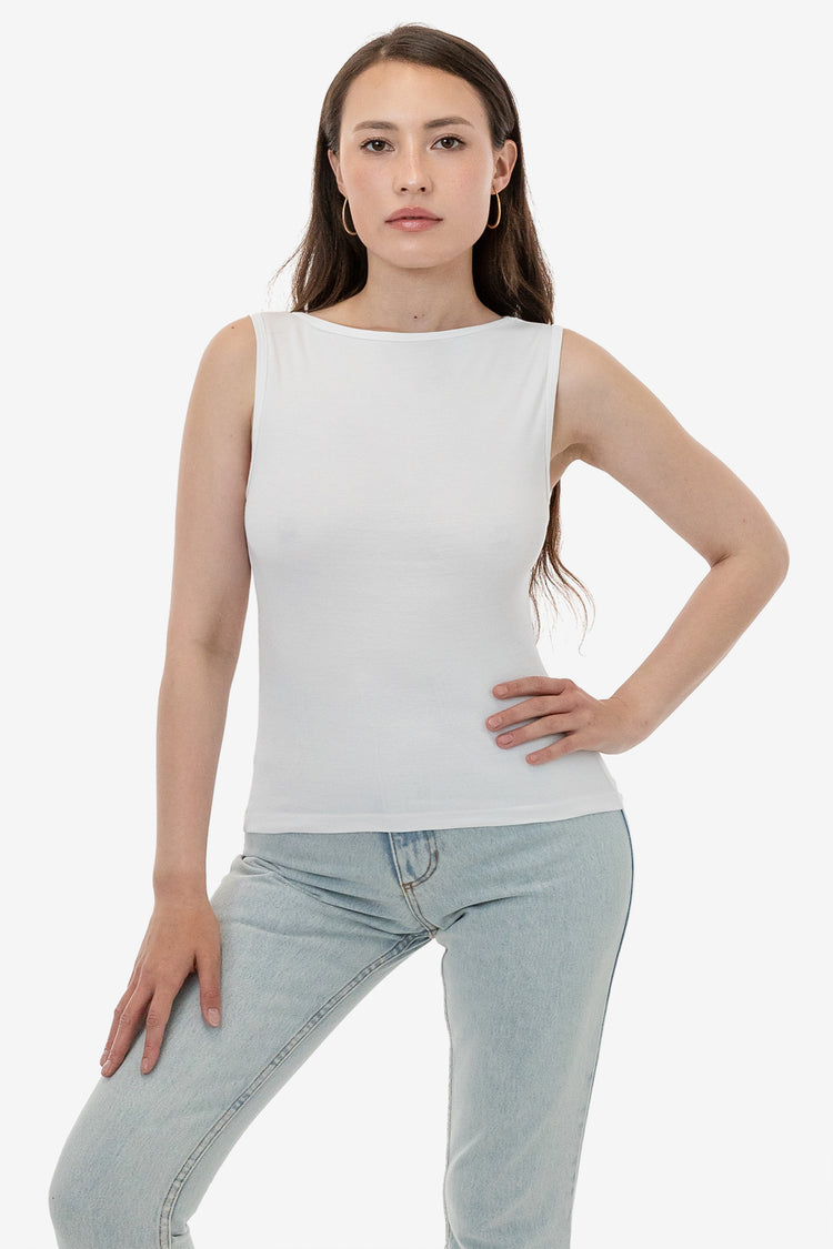 White Polyester Ladies Sleeveless Tops, Boat Neck at Rs 229/piece