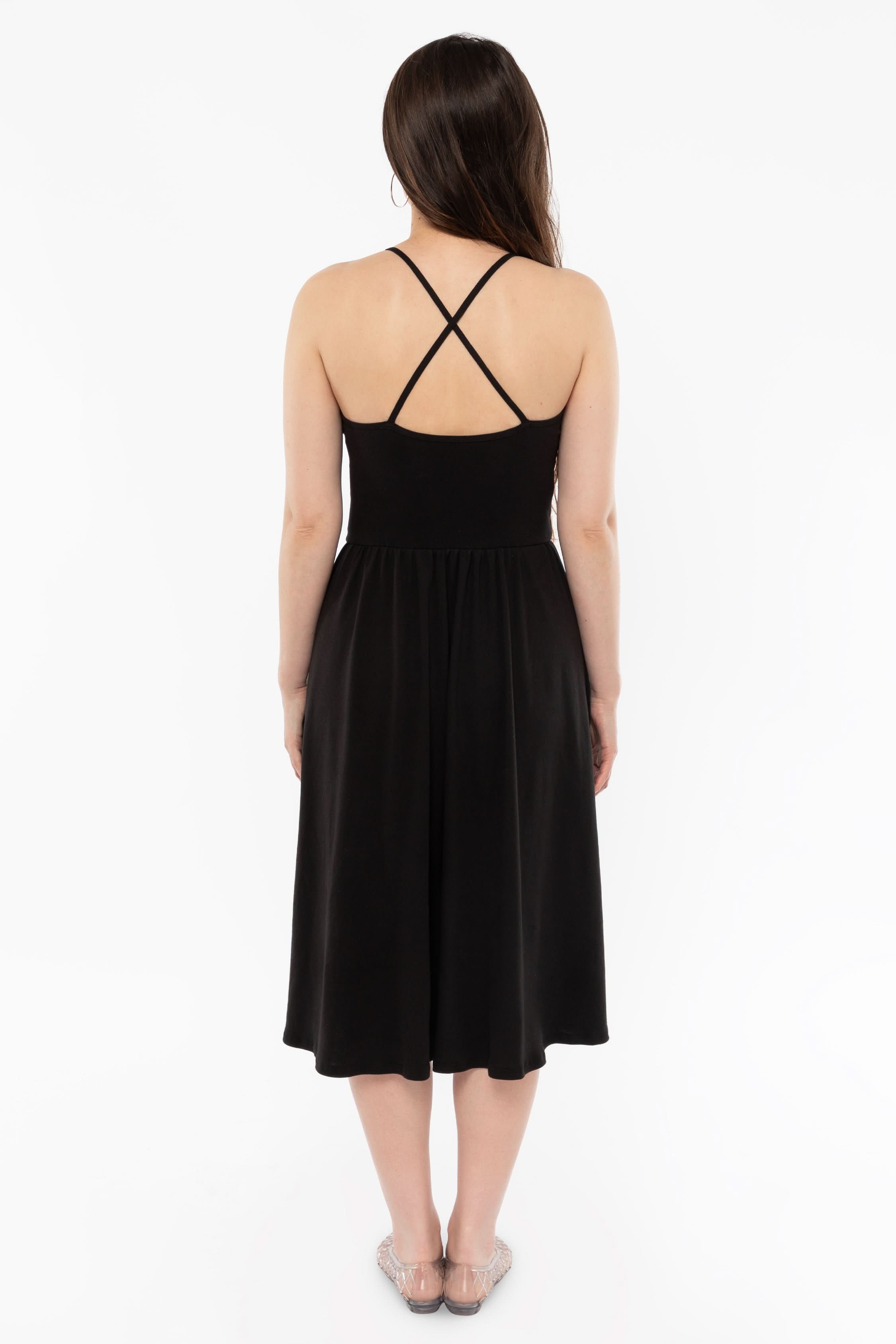 43208X - Baby Rib Cross Back Midi Dress – Los Angeles Apparel
