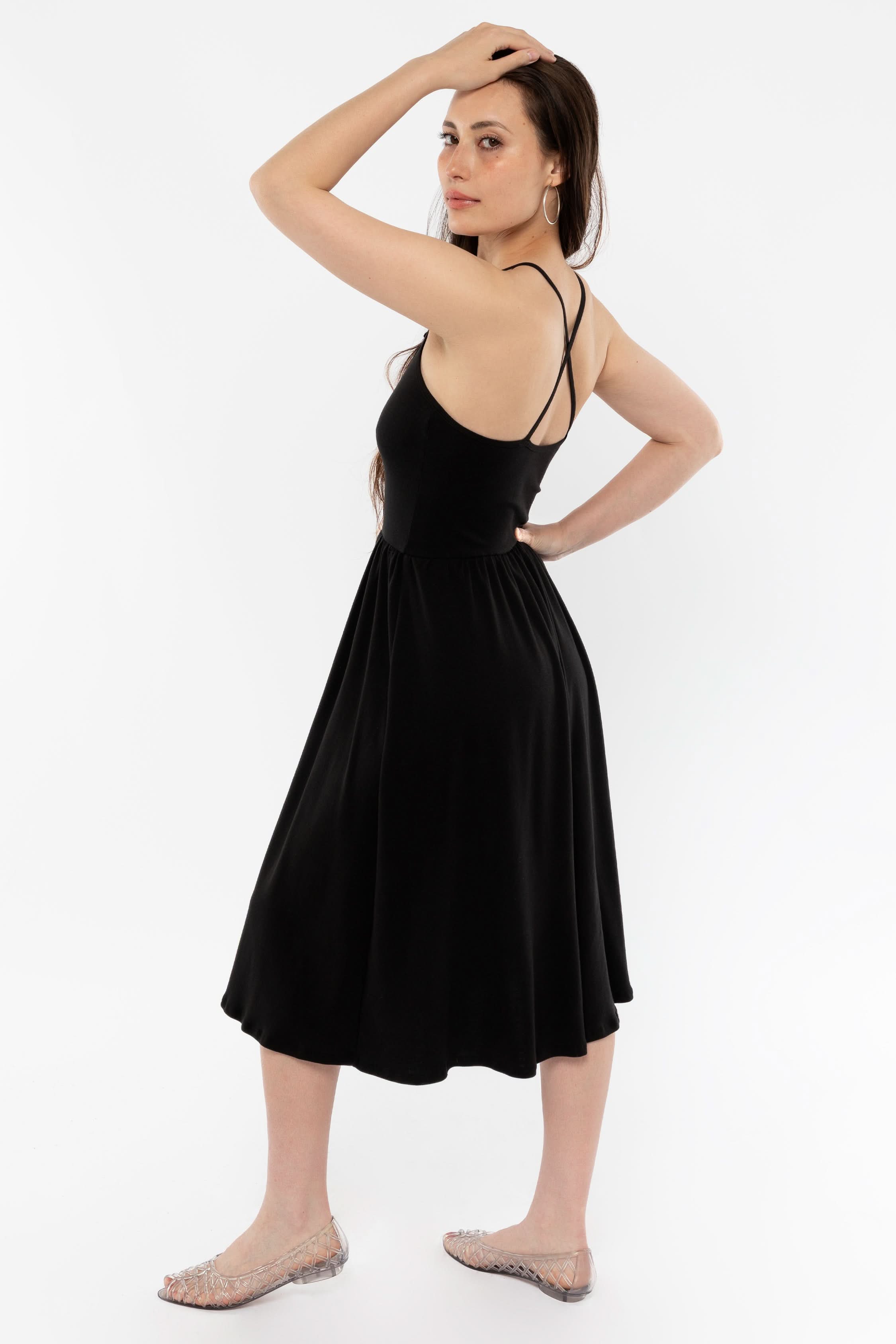 43208X - Baby Rib Cross Back Midi Dress – Los Angeles Apparel
