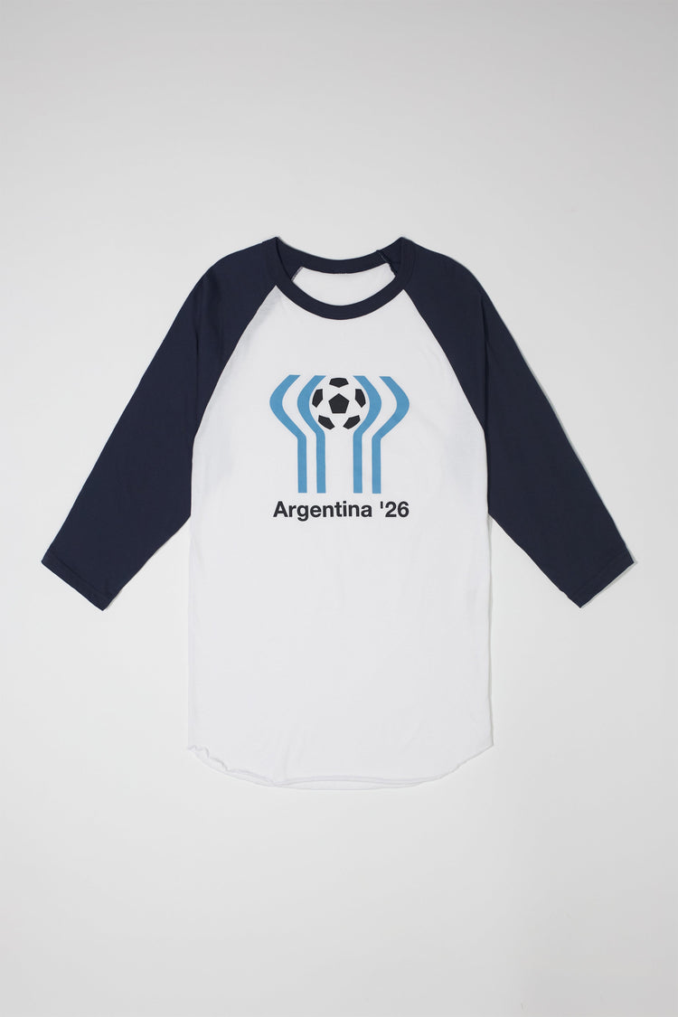 White/Navy Argentina Raglan