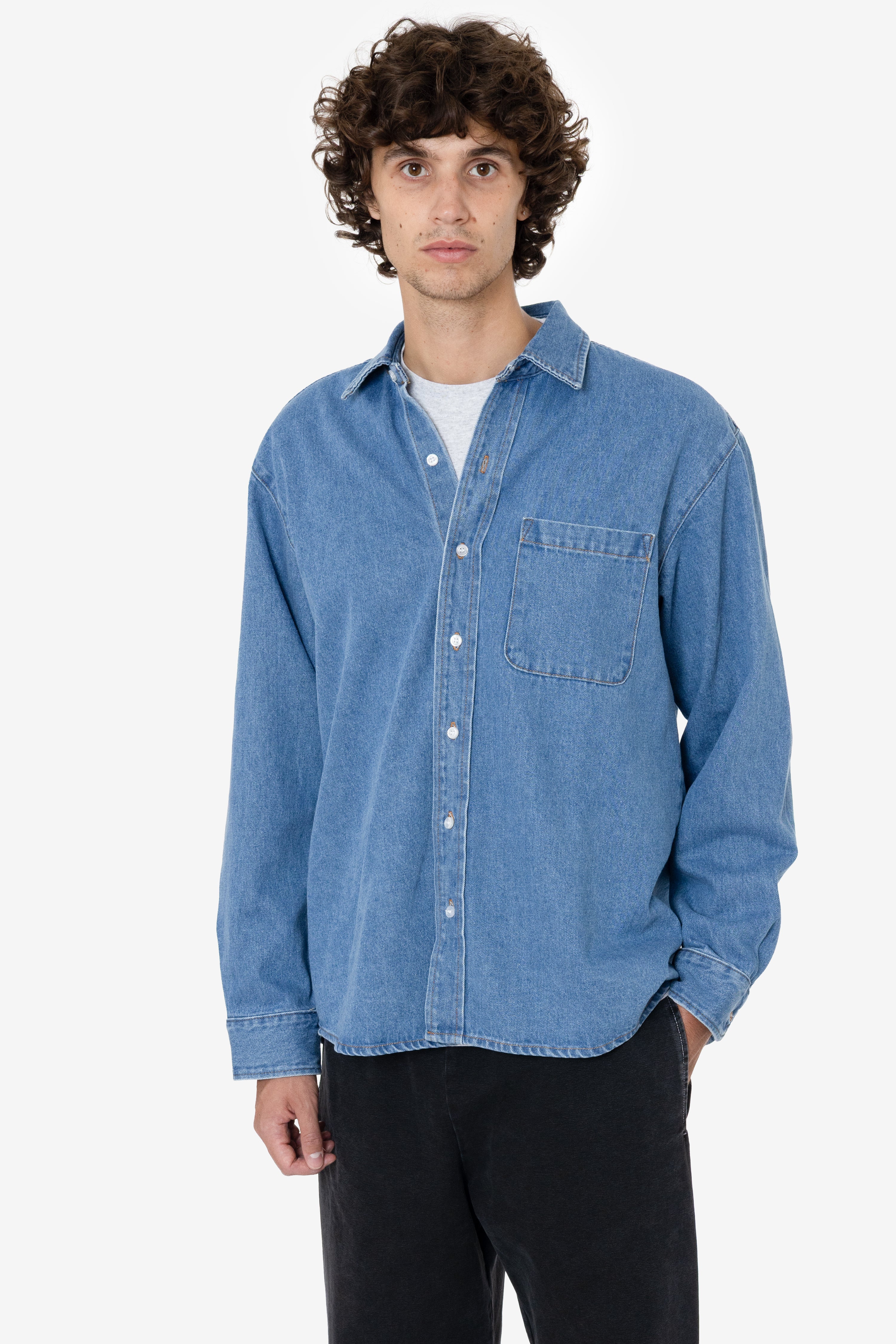 RDNM402 - 10oz Denim Classic Long Sleeve Shirt – Los Angeles Apparel