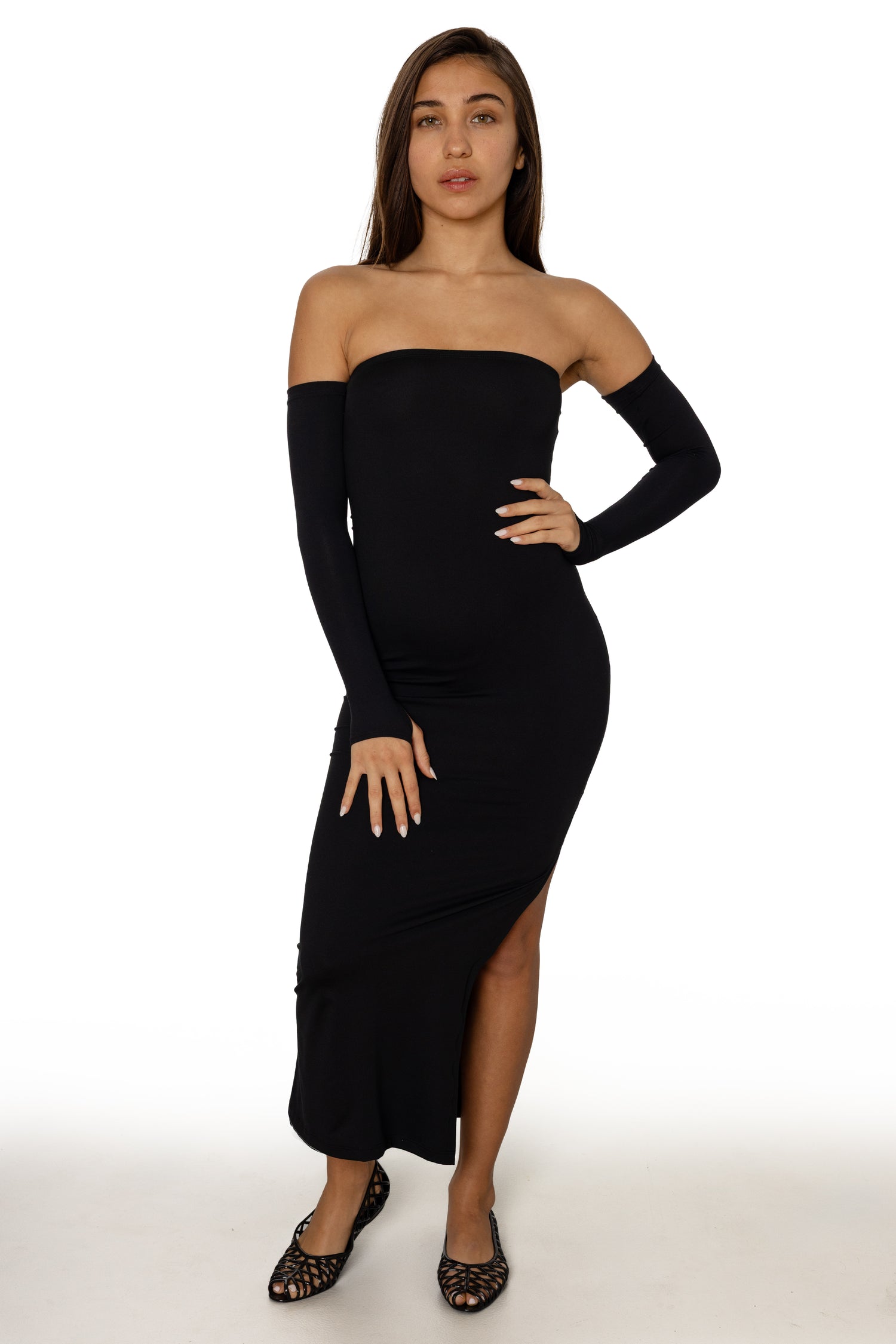 RSNJ100 - UPF40 Performance Jersey Maxi Tube Dress, Black / S RSNJ100 - UPF40 Performance Jersey Maxi Tube Dress, Black / S